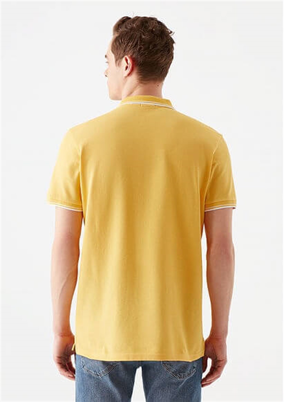 064164-33408Mavi Polo  Limon Sarı Erkek T-Shirt