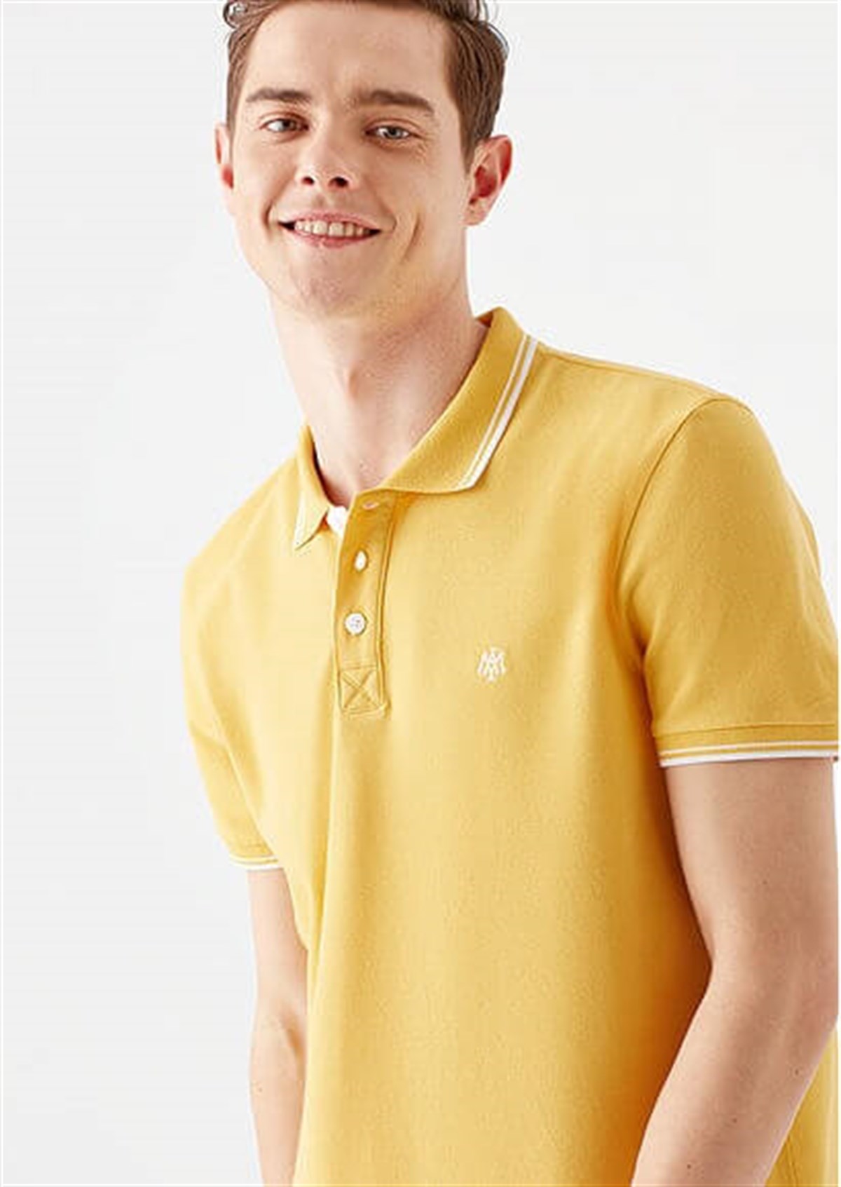 064164-33408Mavi Polo  Limon Sarı Erkek T-Shirt