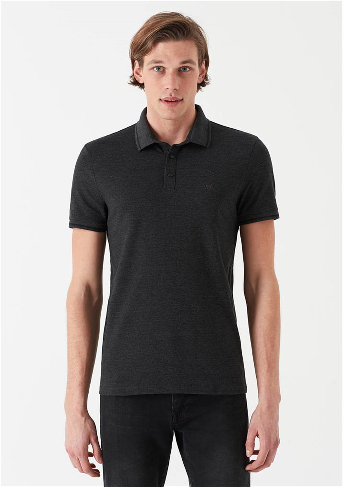 065967-30832MAVİ POLO TİŞÖRT antrasit melanj ERKEK T-SHIRT 065967-30832-STD