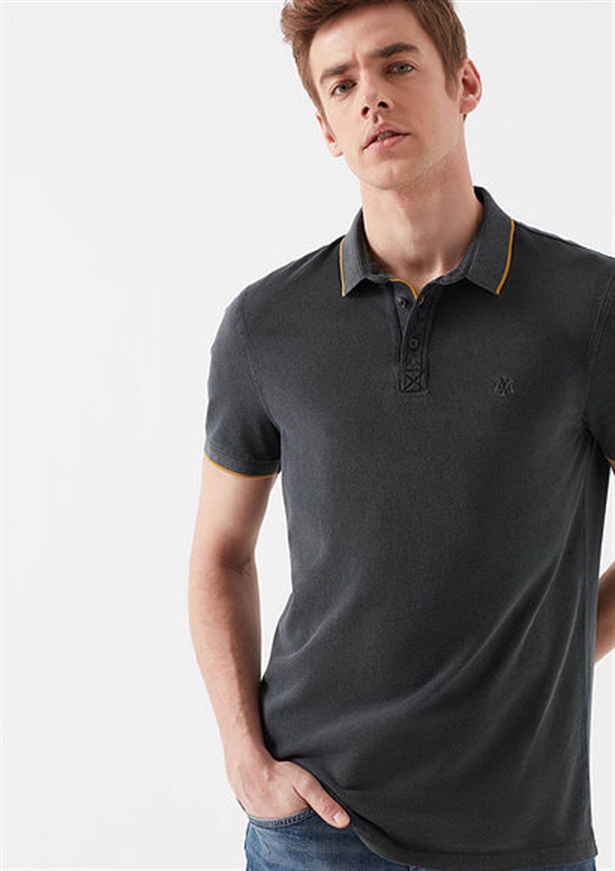 065920-30653Mavi Polo Tişört Gölge Gri