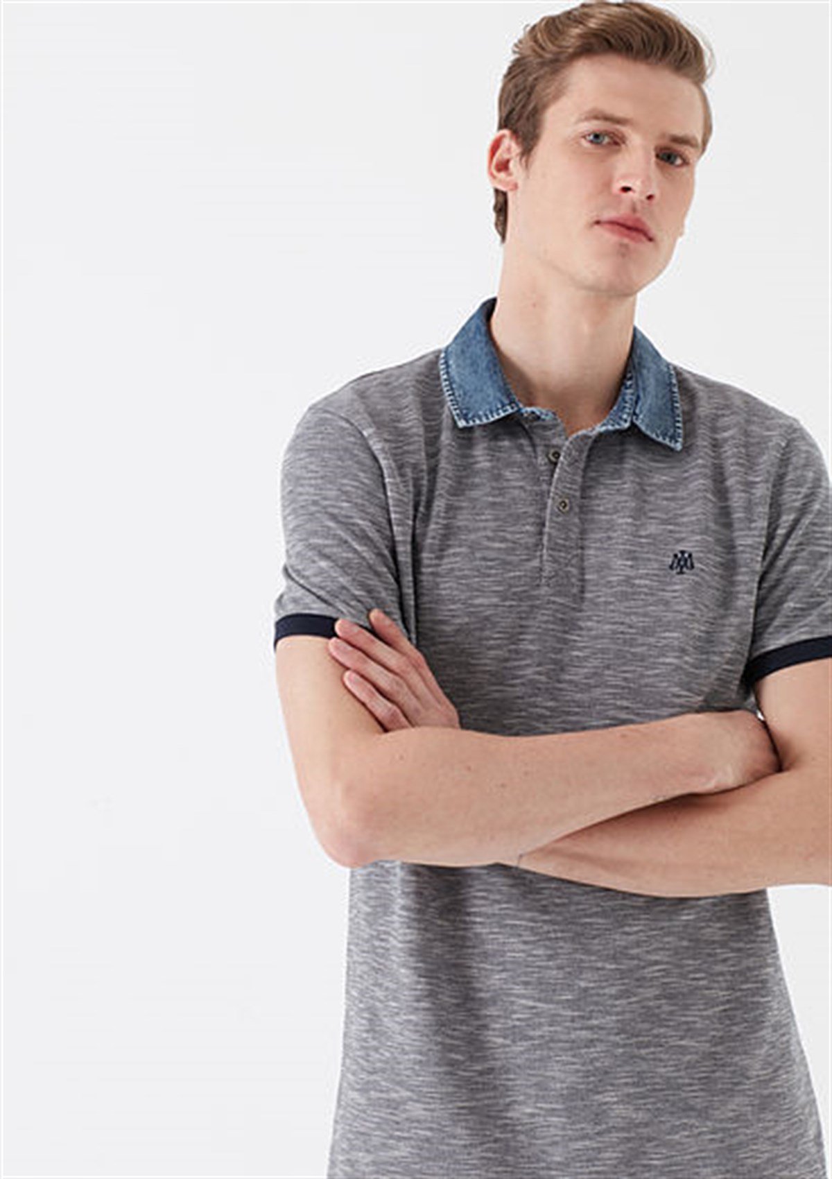 062781-27141MAVİ POLO TİŞÖRT indigo melanj-STD