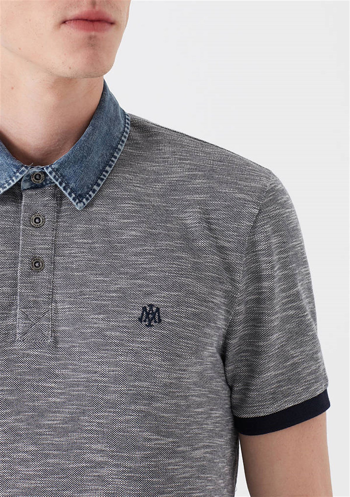 062781-27141MAVİ POLO TİŞÖRT indigo melanj-STD