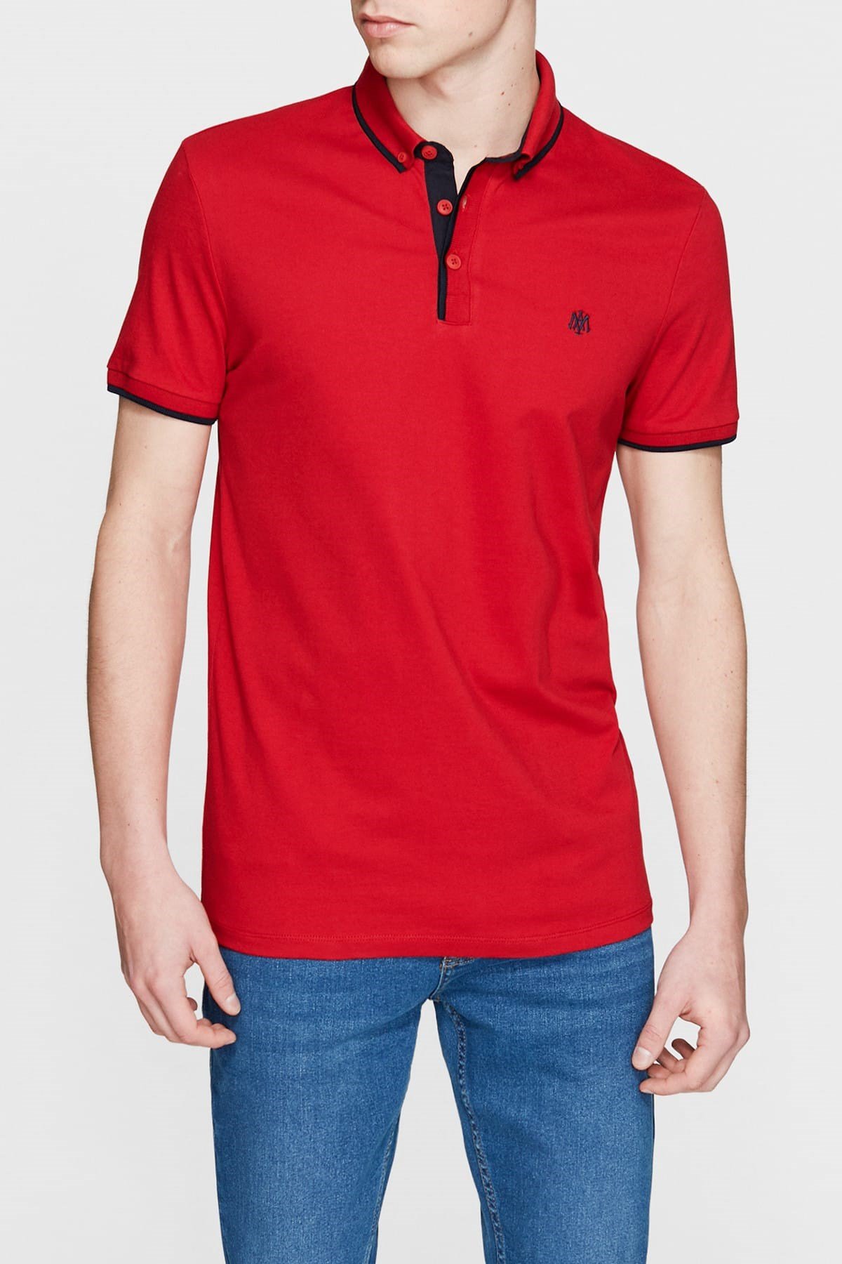 062373-28441Mavi Polo Tişört Kırmızı