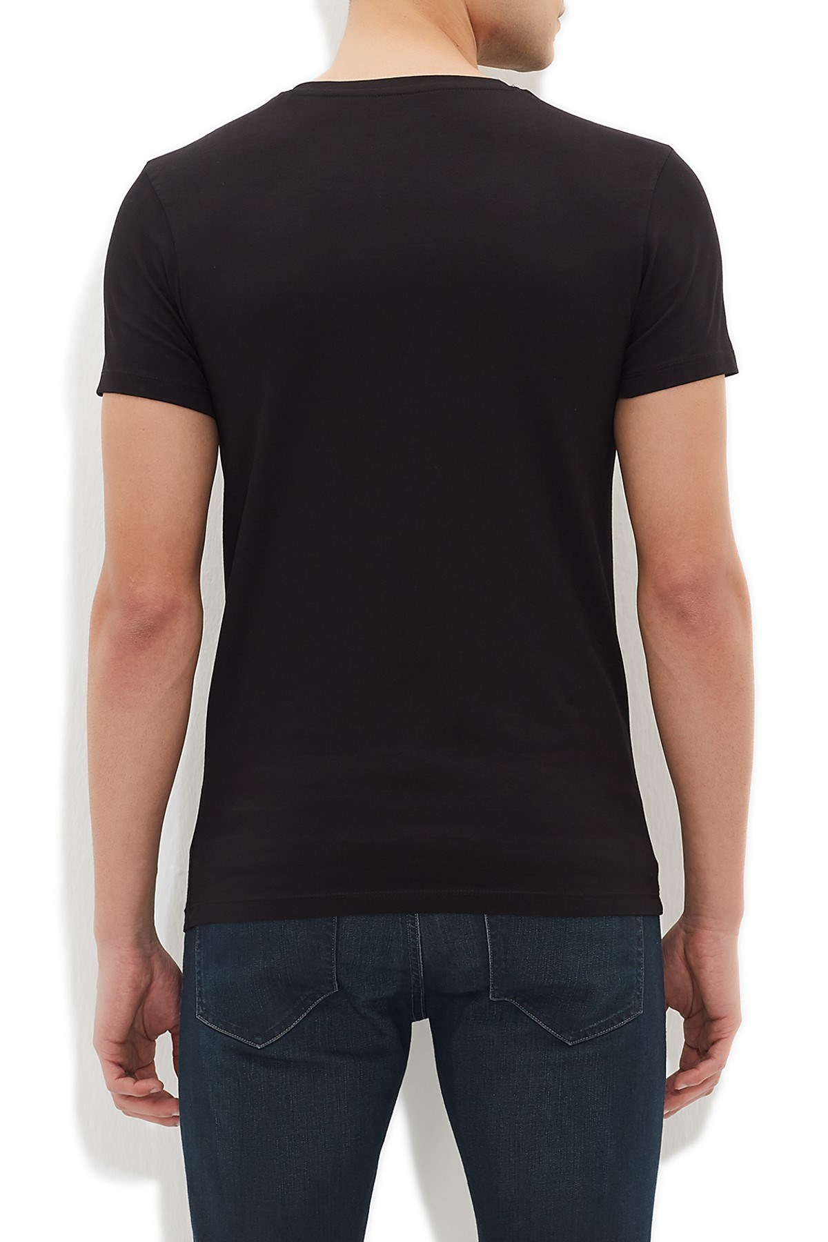 061748-900NEBIMV3NEBIMV3|061748-900|R000MAVİ STRETCH V YAKA T-SHIRT SIYAH-STD