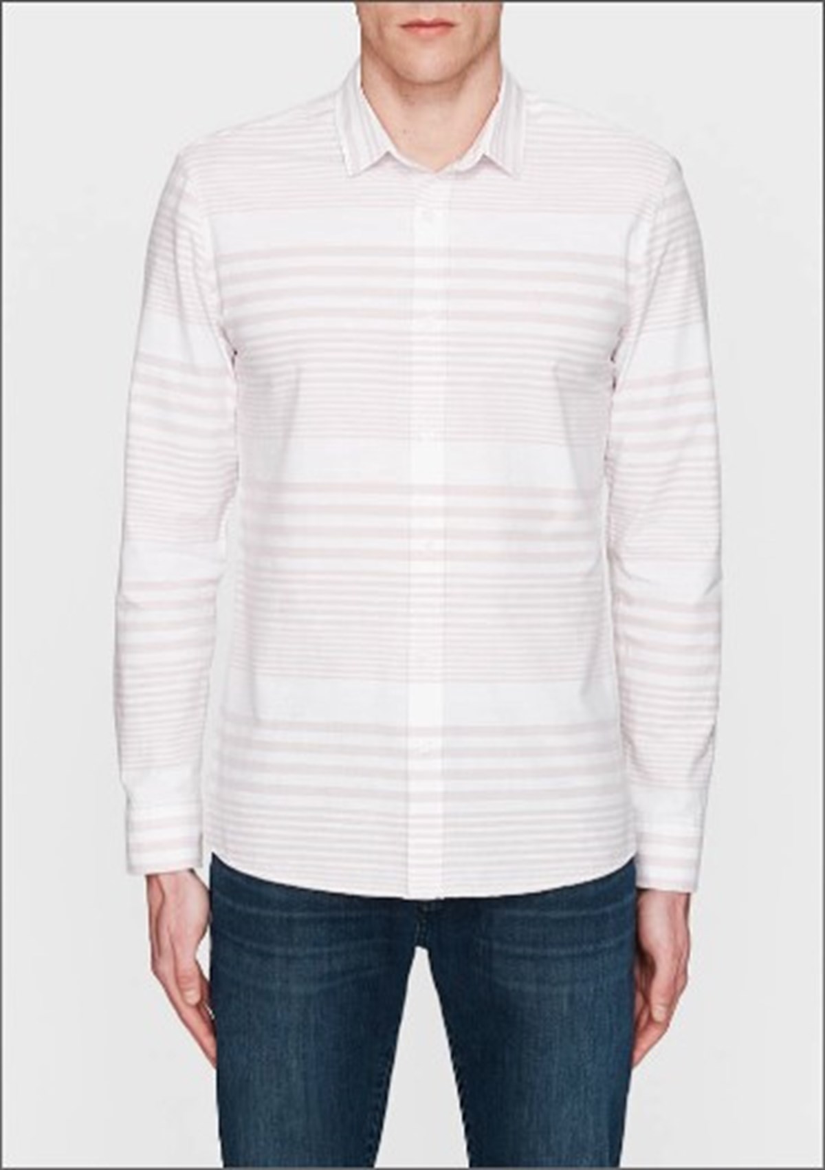 021176-28442Mavi Stripe Shirt Mauve Morn Erkek Polo Tişört