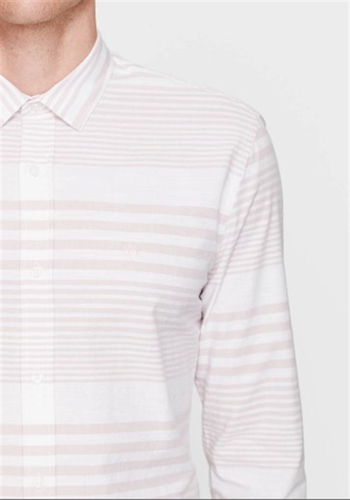 021176-28442Mavi Stripe Shirt Mauve Morn Erkek Polo Tişört