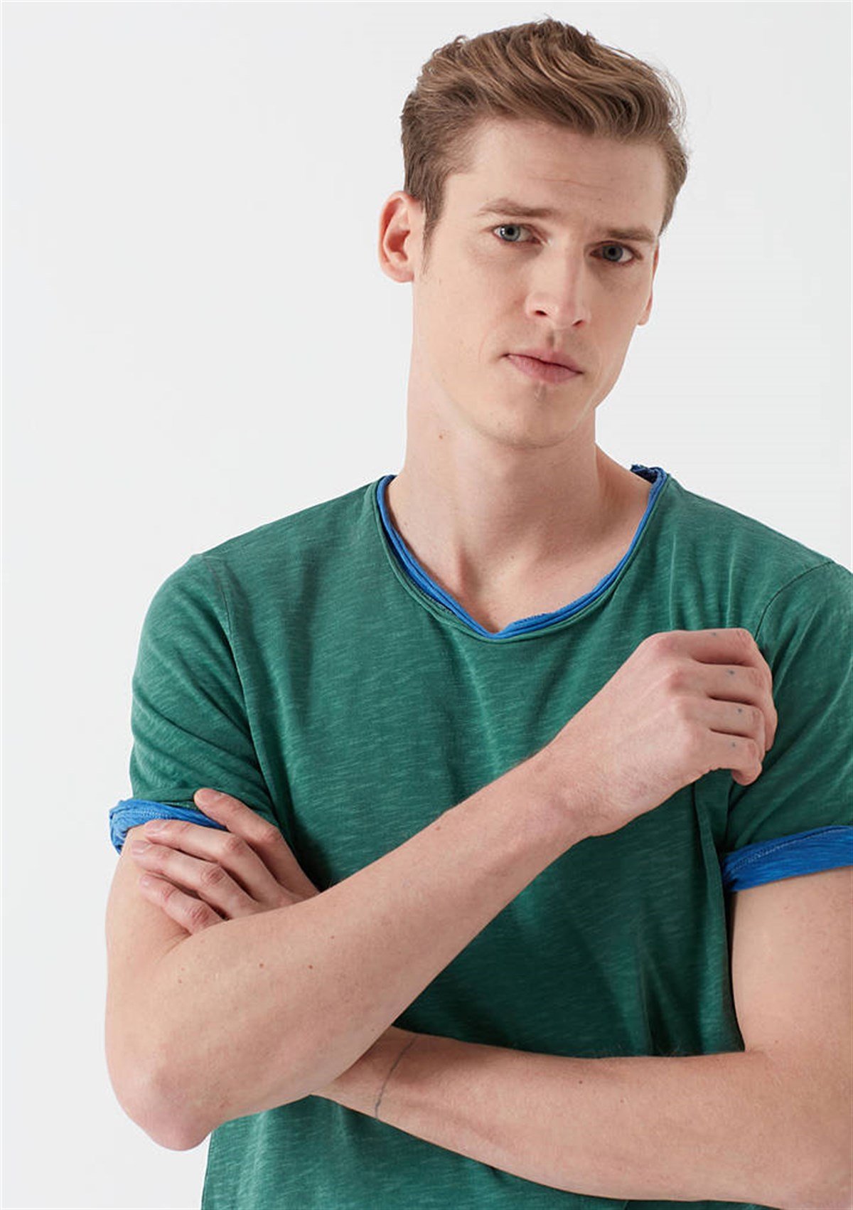 063504-30836MAVİ TİŞÖRT orman yeşili ERKEK T-SHIRT 063504-30836-STD