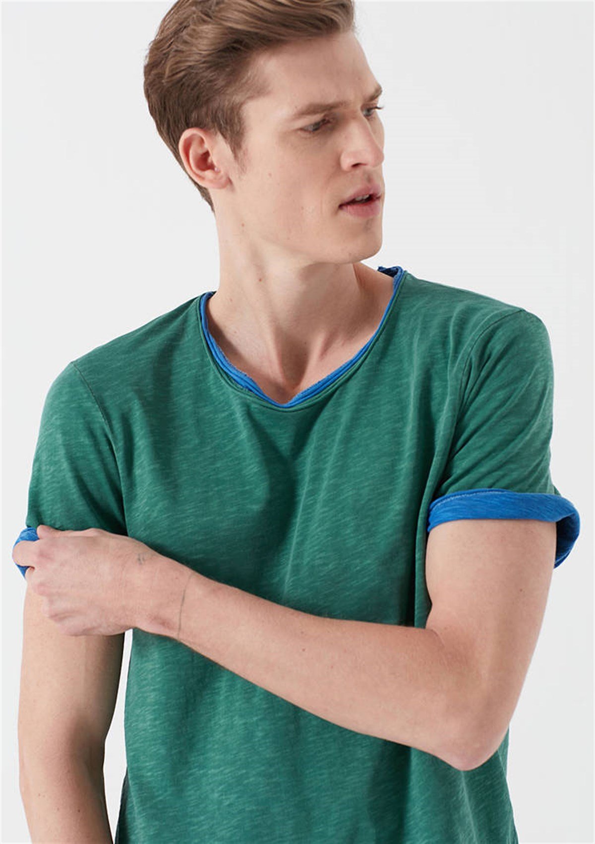 063504-30836MAVİ TİŞÖRT orman yeşili ERKEK T-SHIRT 063504-30836-STD
