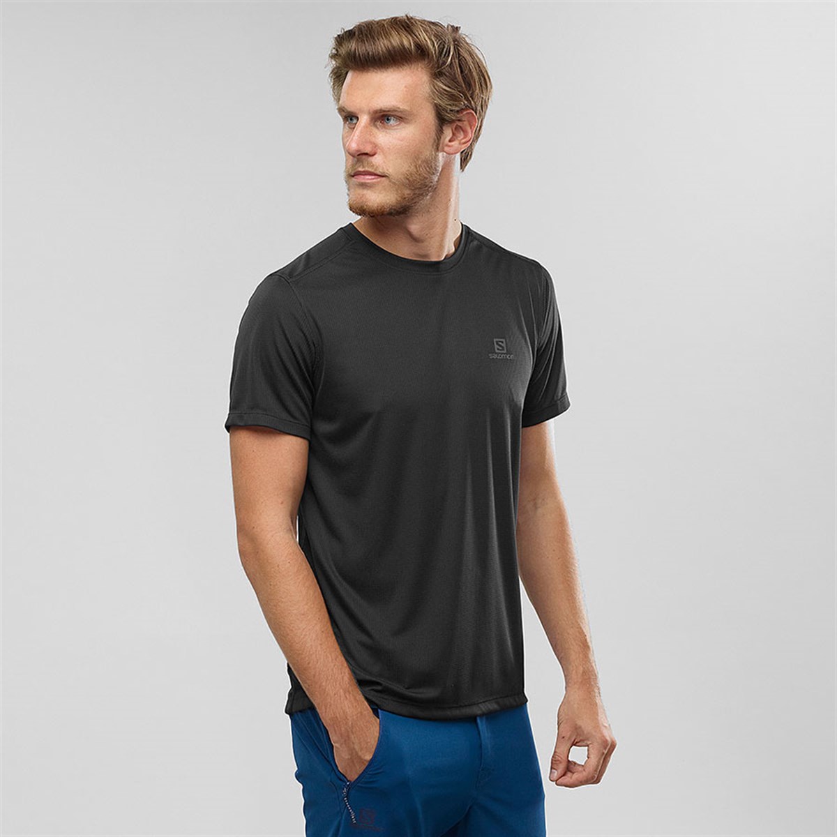 L40097400NEBIMV3NEBIMV3|L40097400|999SALOMON STROLL SS TEE M ERKEK T-SHIRT-SİYAH - BEYAZ - FUŞYA