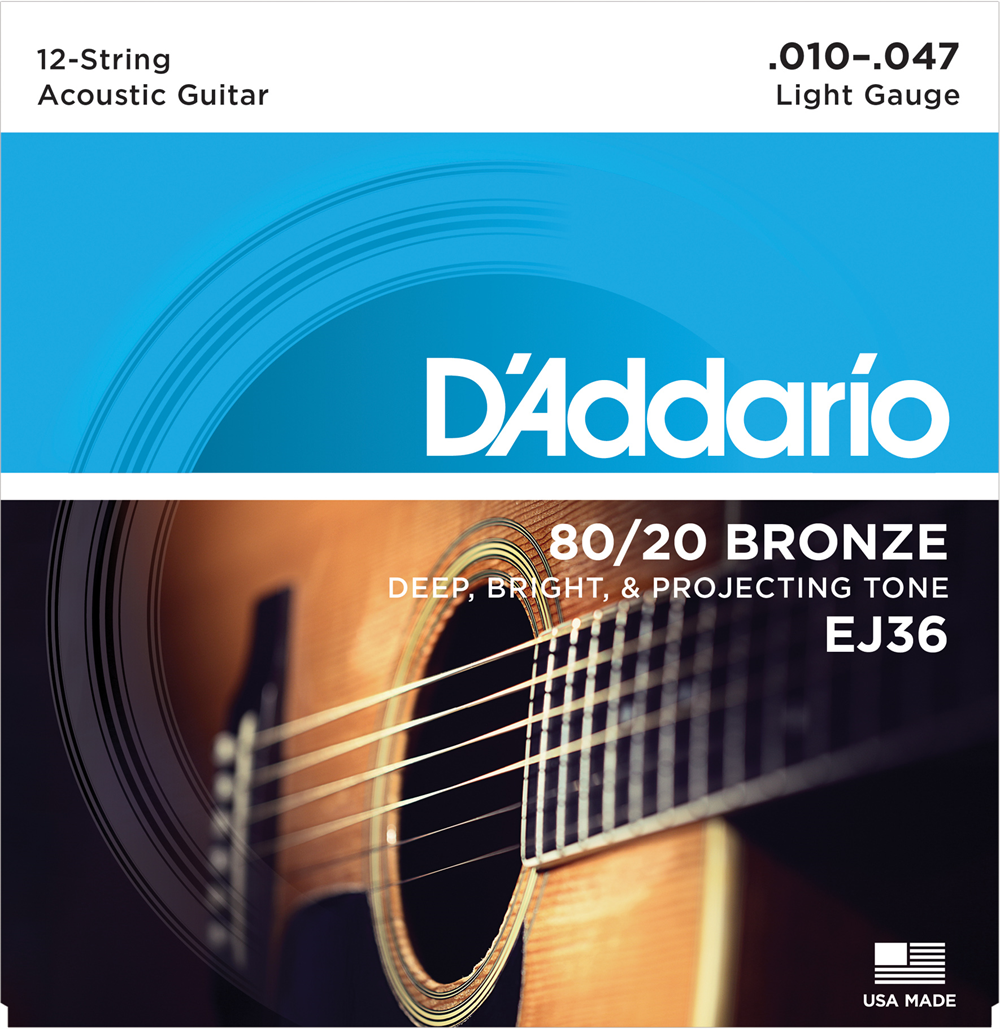 DADDARIO AKUSTİK GİTAR TEL SETİ 12 TELLİ, ( .010-.047) LIGH