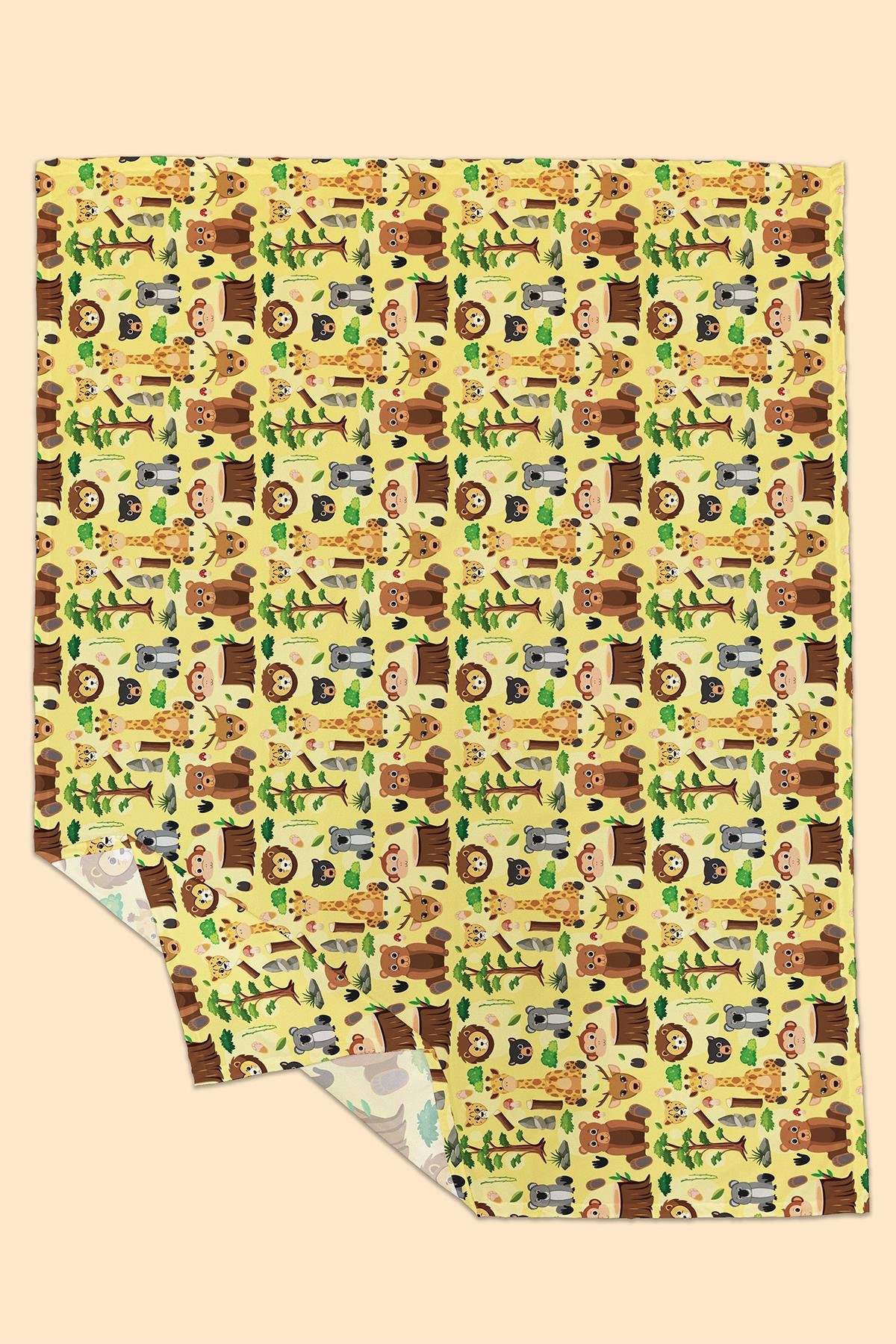 Arancione Co. Baby Safari Su Geçirmez, Yer/Mama Sandalyesi Altı, Aktivite, Yemek ve Oyun Örtüsü