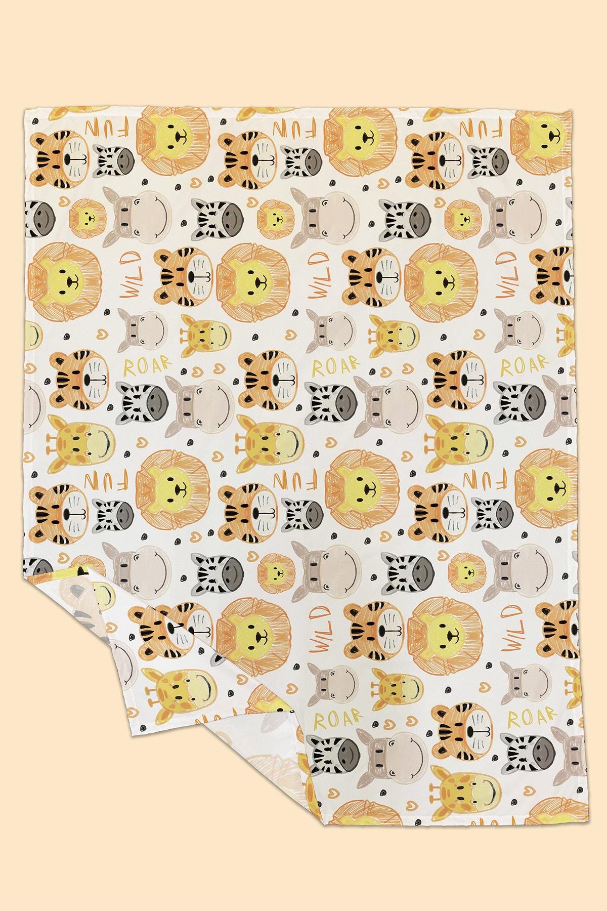 Arancione Co. Animated Animals Su Geçirmez, Yer/Mama Sandalyesi Altı, Aktivite, Yemek ve Oyun Örtüsü