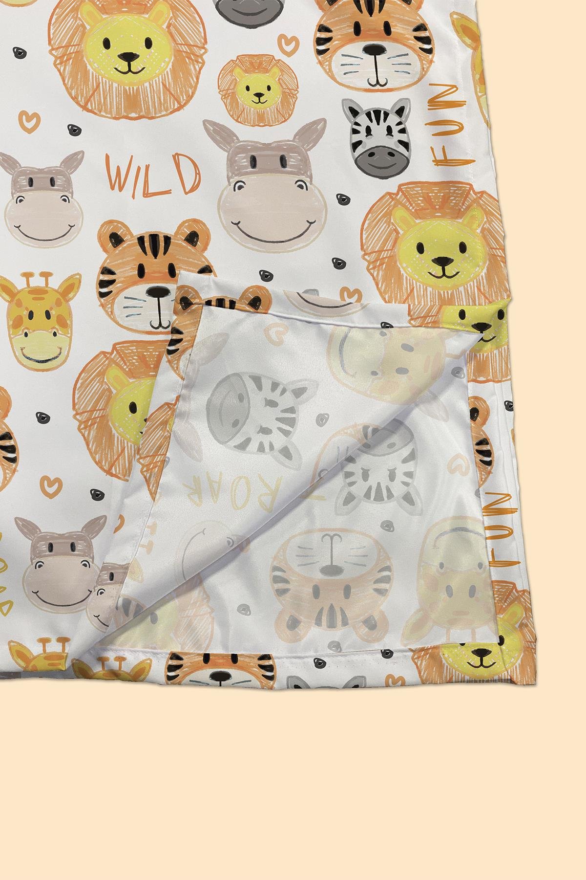 Arancione Co. Animated Animals Su Geçirmez, Yer/Mama Sandalyesi Altı, Aktivite, Yemek ve Oyun Örtüsü