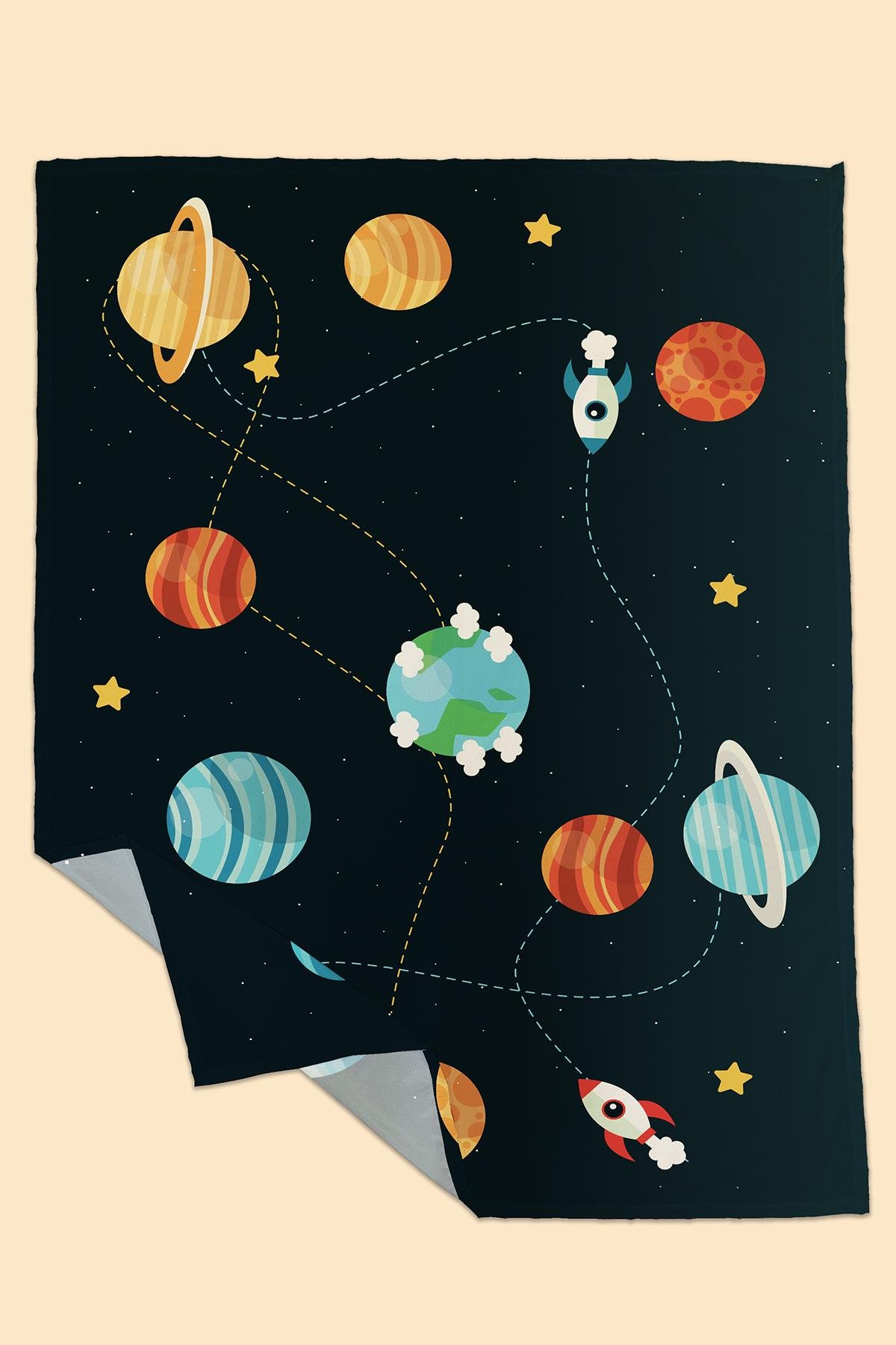 Arancione Co. Space Su Geçirmez, Yer/Mama Sandalyesi Altı, Aktivite, Yemek ve Oyun Örtüsü