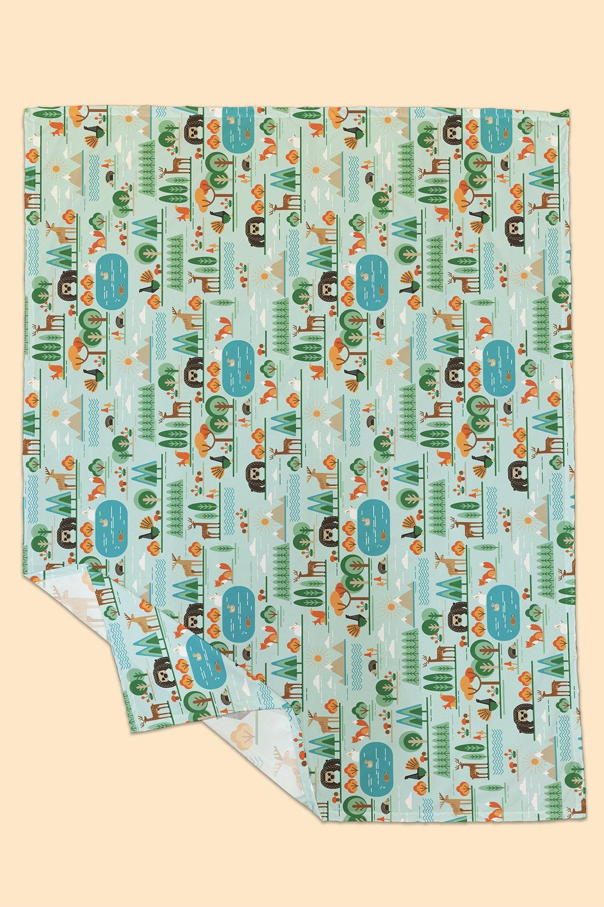 Arancione Co. Animal Garden Su Geçirmez, Yer/Mama Sandalyesi Altı, Aktivite, Yemek ve Oyun Örtüsü