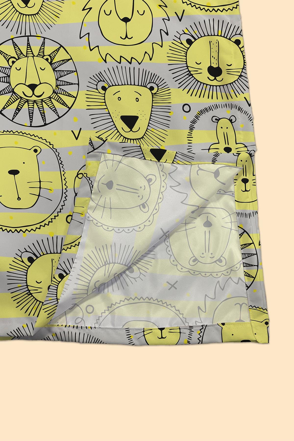 Arancione Co. Yellow Lion Su Geçirmez,Yer/ Mama Sandalyesi Altı,Aktivite,Yemek ve Oyun Örtüsü