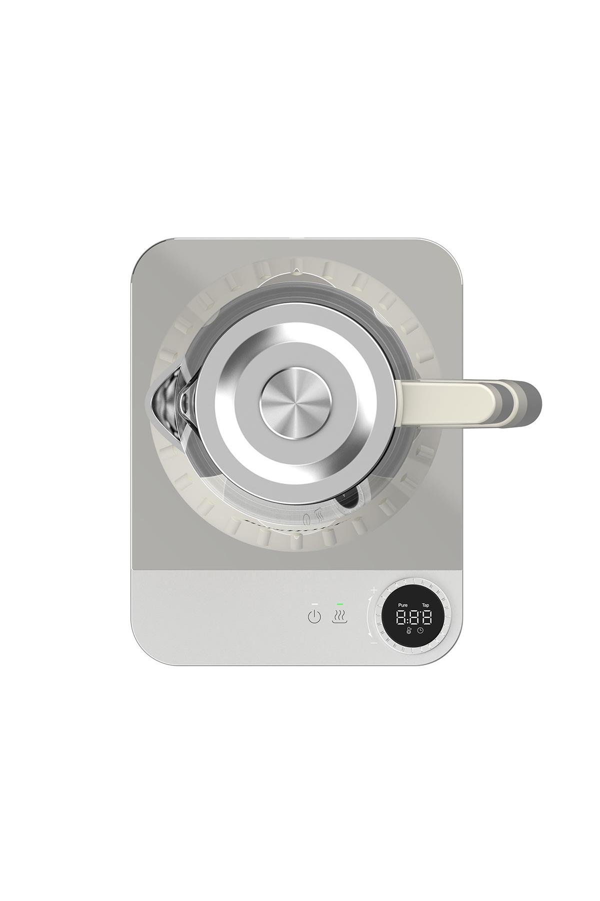 Berghoff Gem Çay Makinesi Krem Gümüş Kulplu