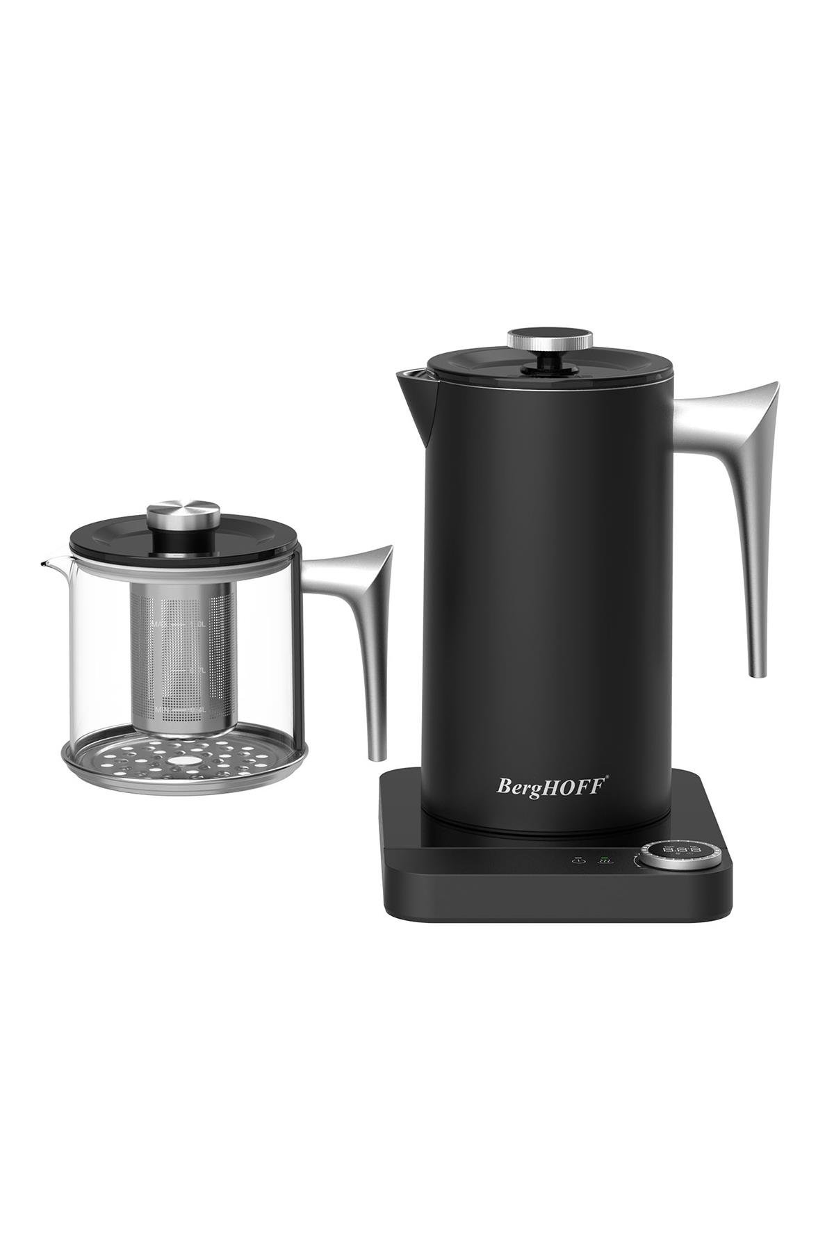 Berghoff Gem Çay Makinesi Siyah Gümüş Kulplu