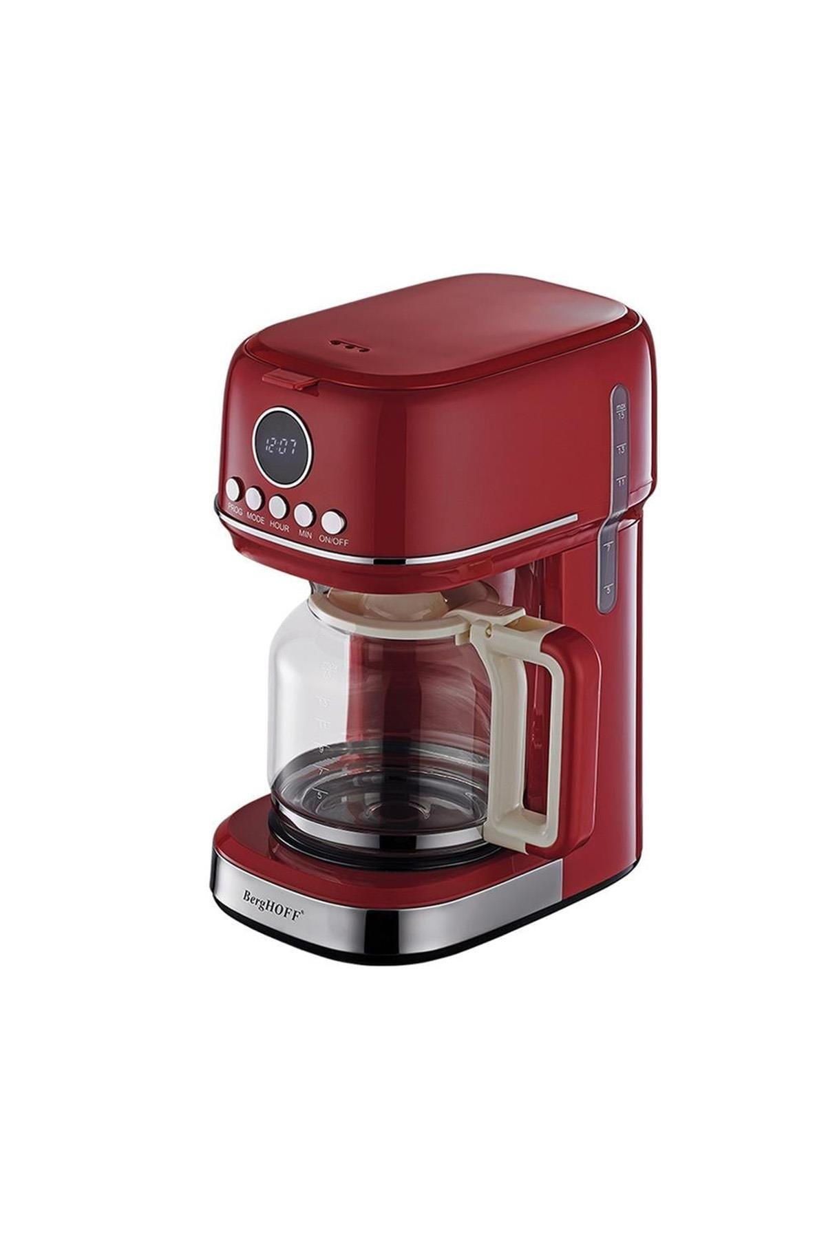 Berghoff Gem Retro 15 Bardak Kırmızı Filtre Kahve Makinesi