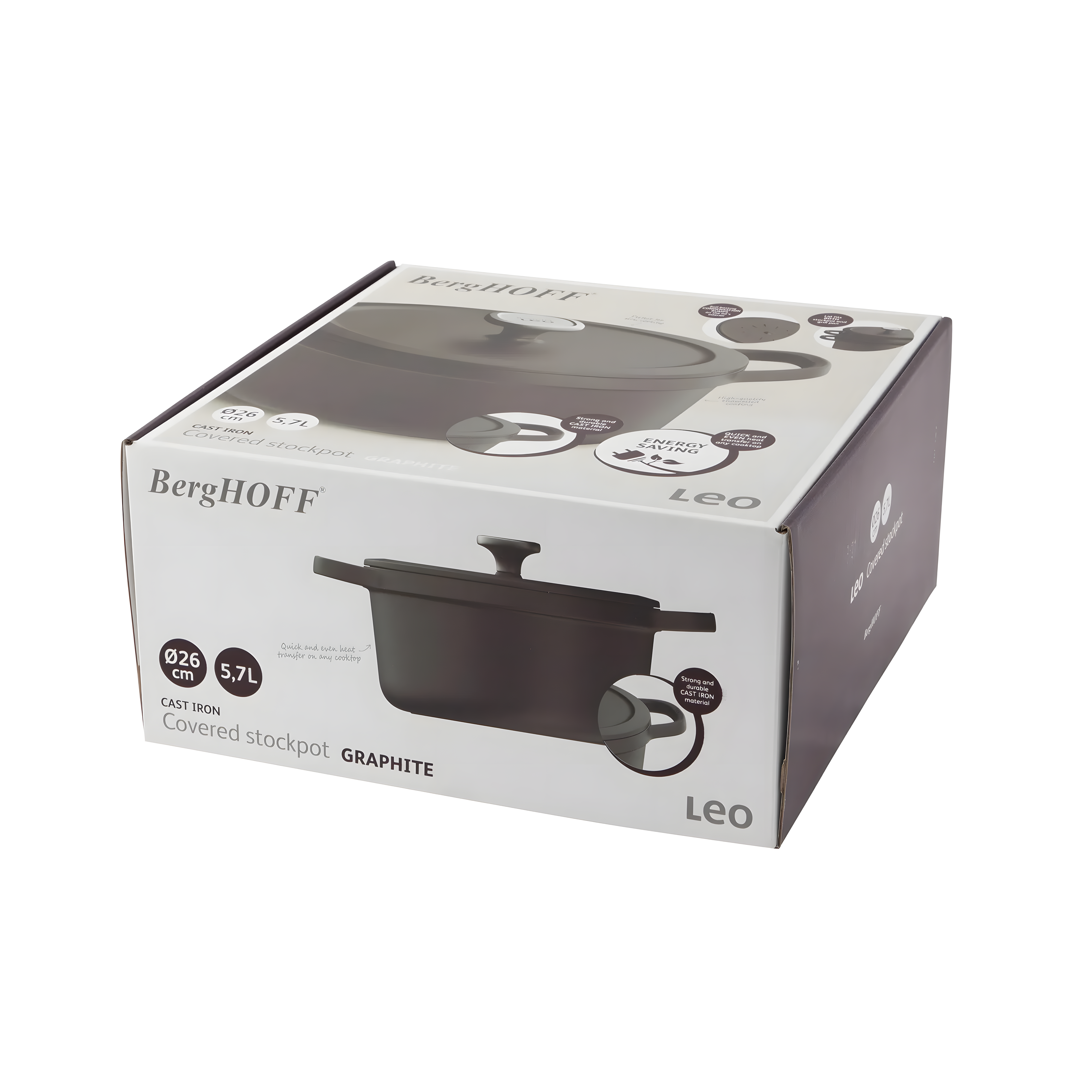 Berghoff Leo Graphite Döküm Demir Tencere 26 Cm