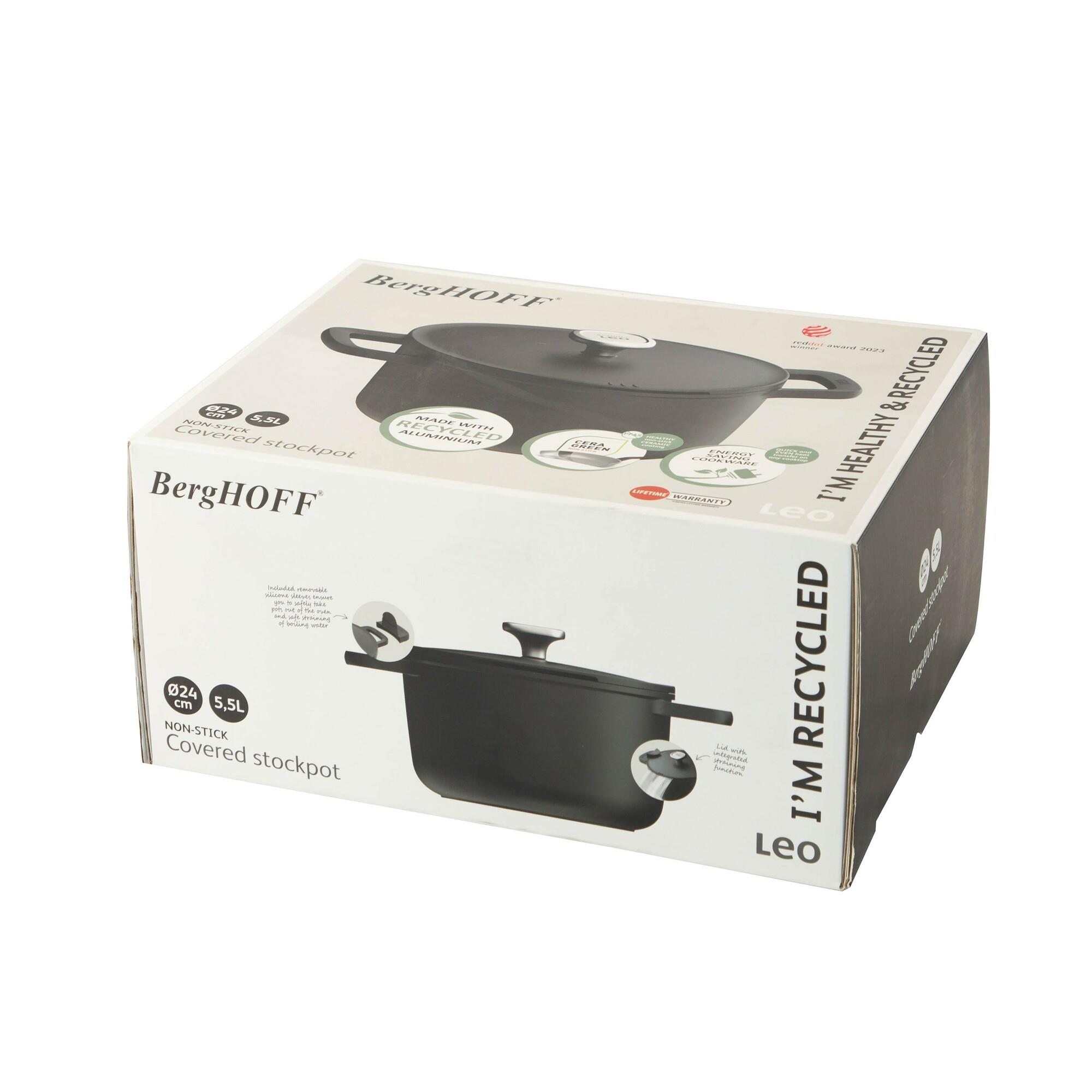 Berghoff Leo Phantom Yapışmaz Kapaklı Derin Tencere 24 Cm