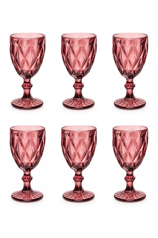 Bigatti Boldy 03 Ayaklı Bardak Pembe 300 Ml 6 Adet - BGT-9423