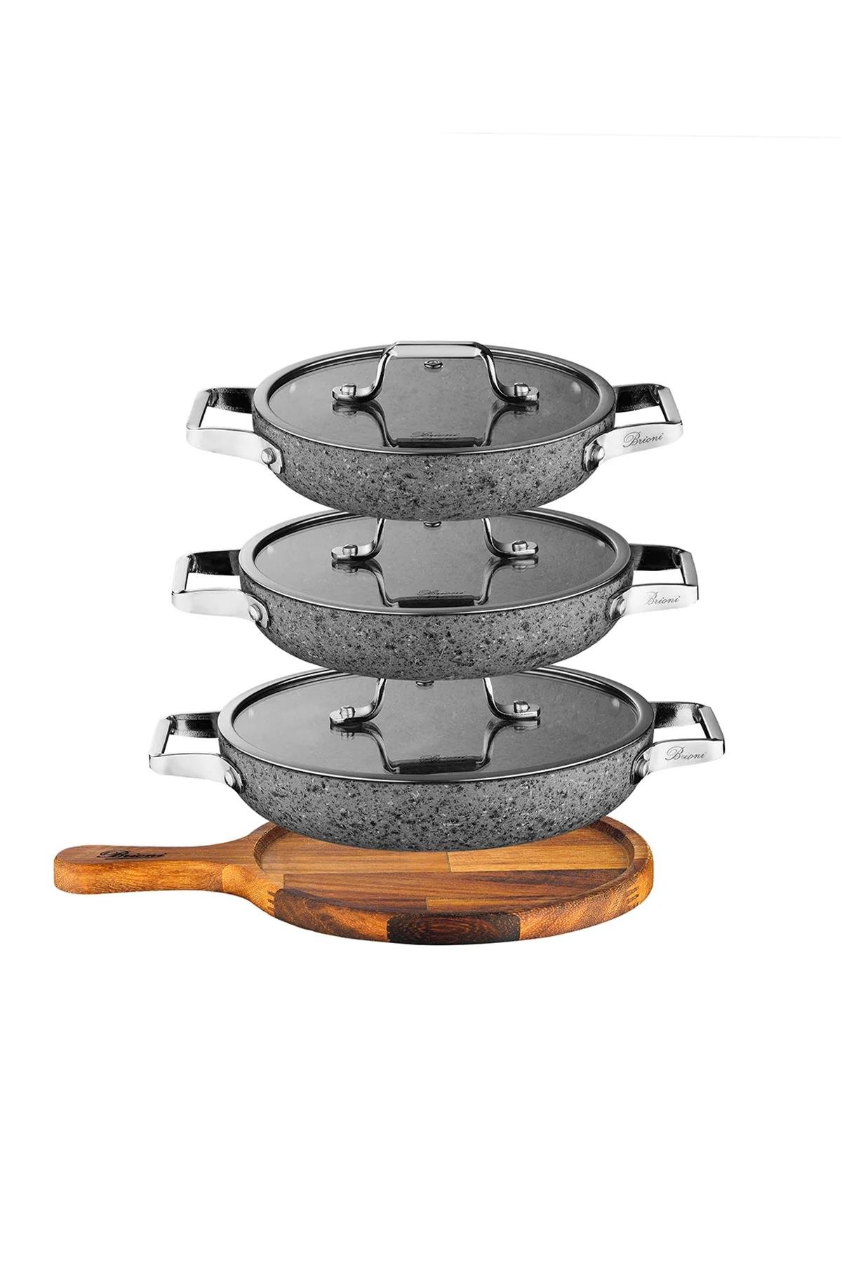 Brioni Stone-Age Kapaklı Sahan Seti 7 Parça