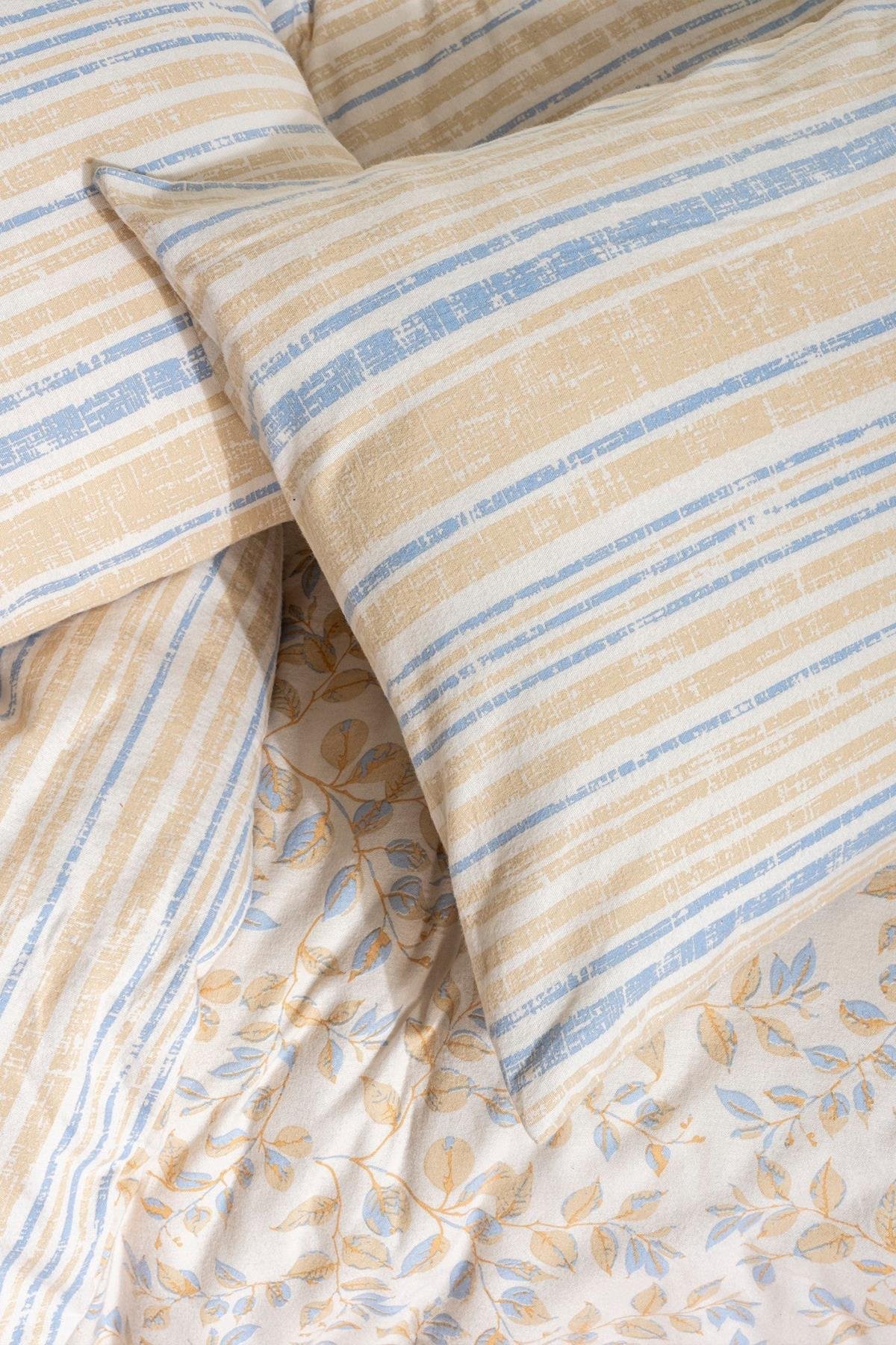 Cotton Box Flanel Nevresim Takımı Roof Çift Kişilik Mavi