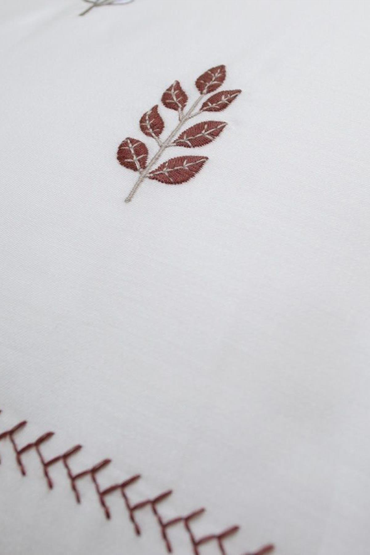 Dantela Benedict Nakışlı Pamuk Saten Nevresim Takımı Bej