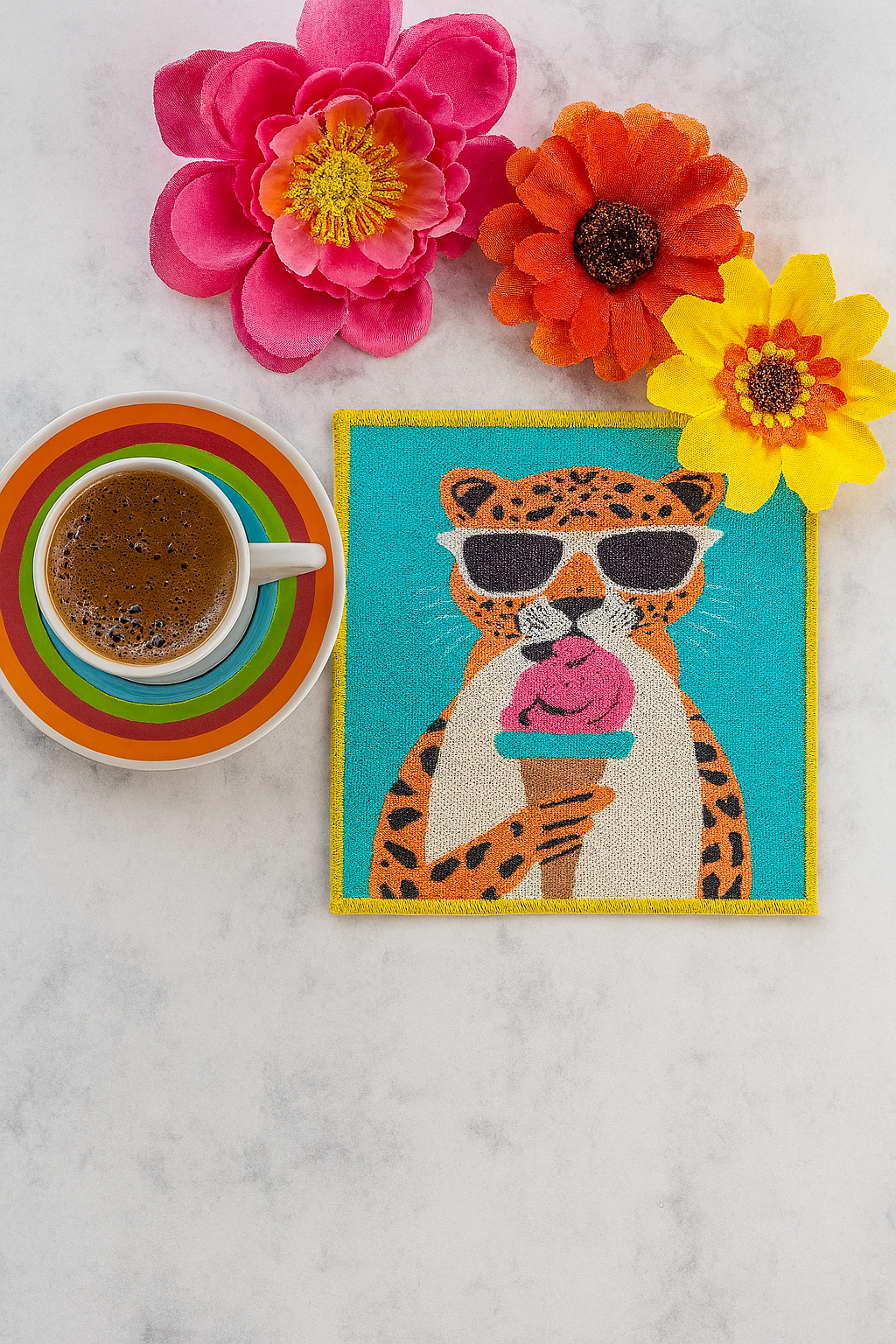 Evdek 2’li Dijital Baskılı Nakış Detaylı Kokteyl Peçete Ds4