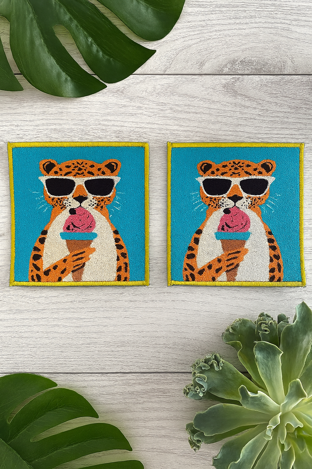 Evdek 2’li Dijital Baskılı Nakış Detaylı Kokteyl Peçete Ds4