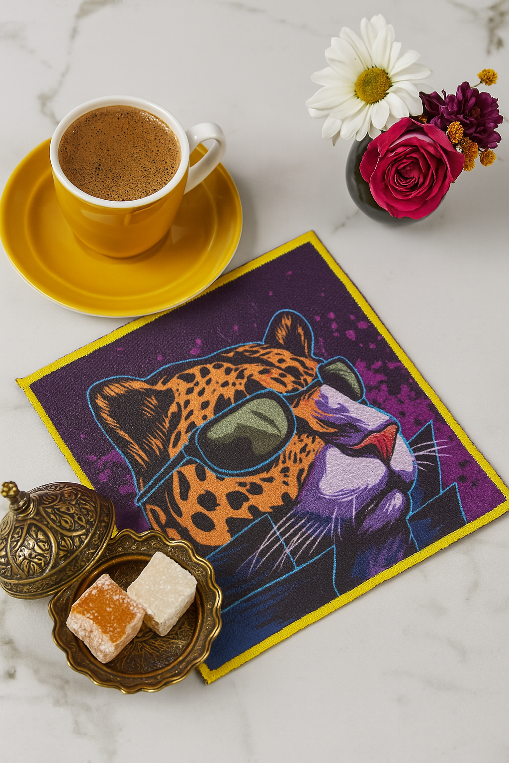 Evdek 2’li Dijital Baskılı Nakış Detaylı Kokteyl Peçete Ds16