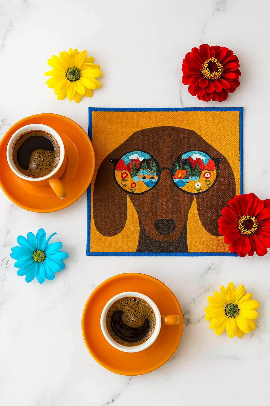 Evdek 2’li Dijital Baskılı Nakış Detaylı Kokteyl Peçete Ds19