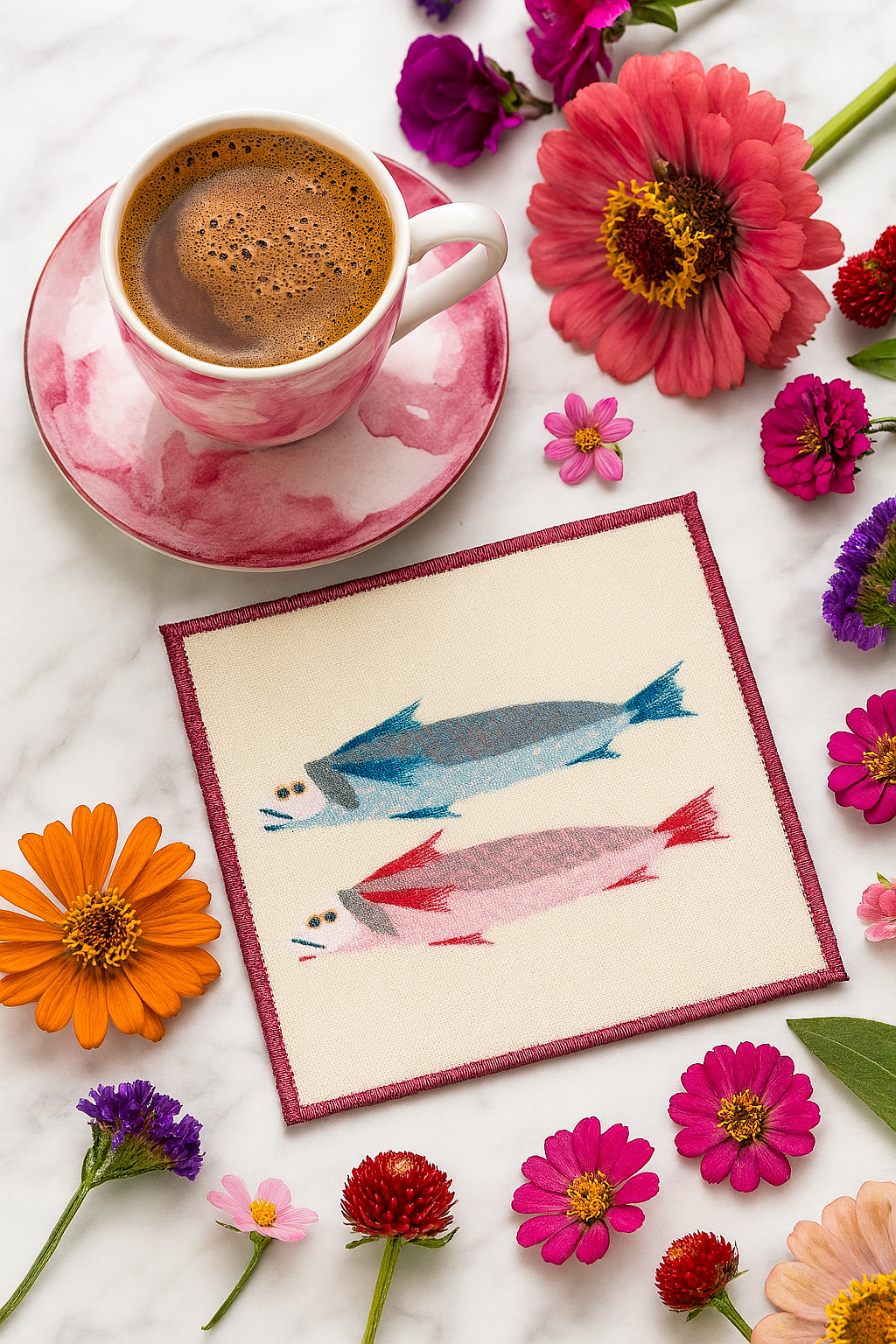 Evdek 2’li Dijital Baskılı Nakış Detaylı Kokteyl Peçete Ds20