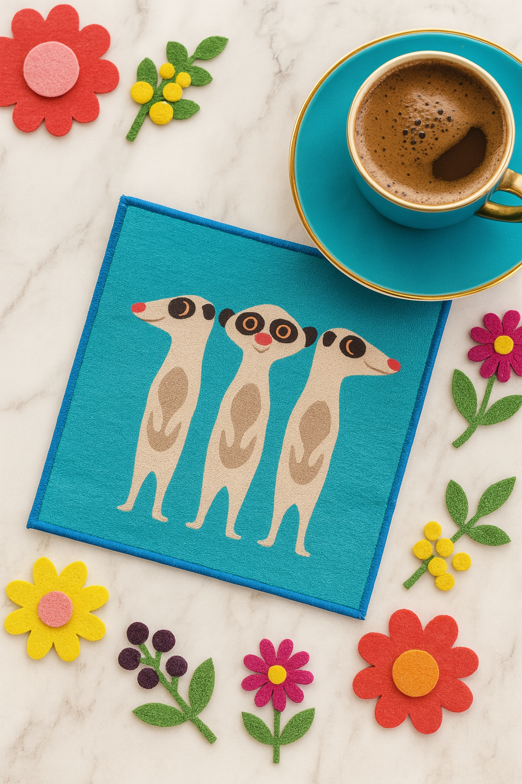 Evdek 2’li Dijital Baskılı Nakış Detaylı Kokteyl Peçete Ds3