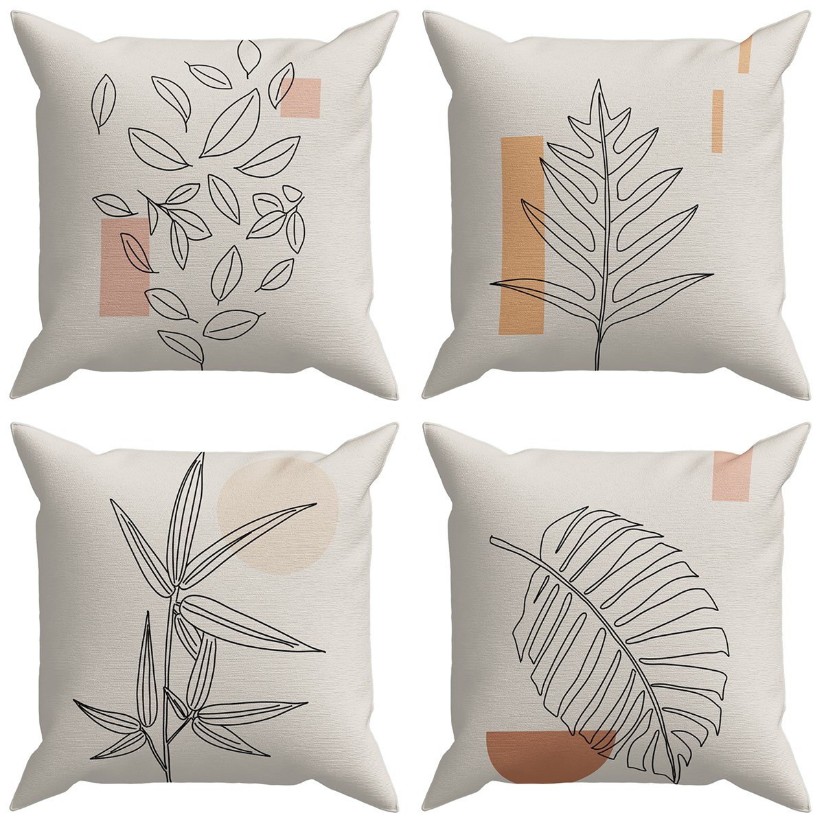 Evdek Abstract 4’lü Kırlent Kılıfı Ds23 45x45 Cm