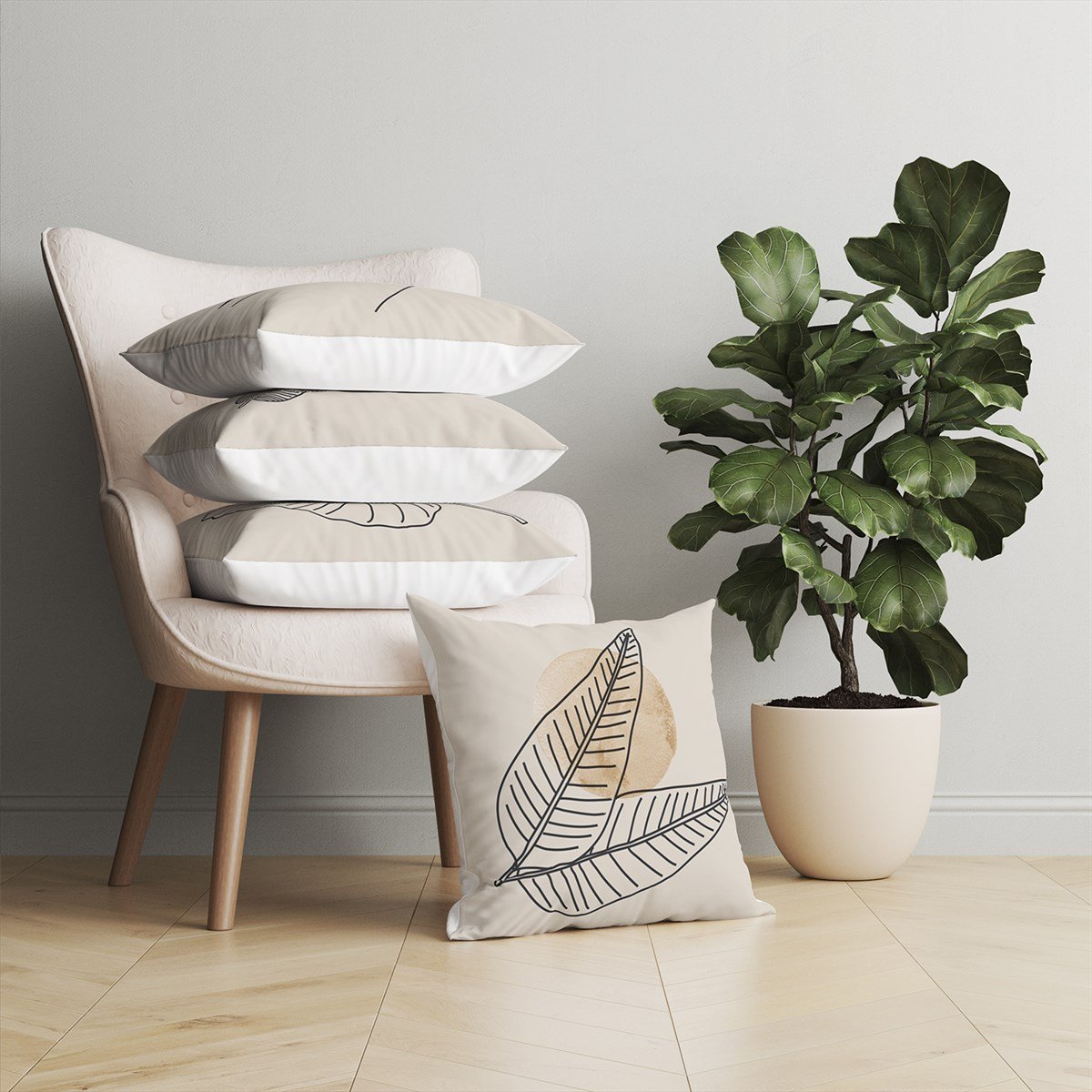 Evdek Abstract 4’lü Kırlent Kılıfı Ds24 45x45 Cm