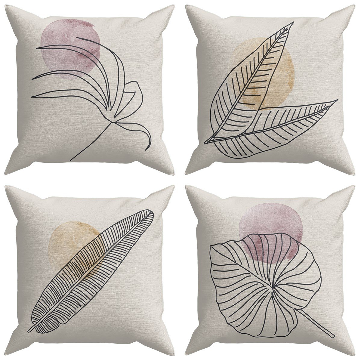 Evdek Abstract 4’lü Kırlent Kılıfı Ds24 45x45 Cm