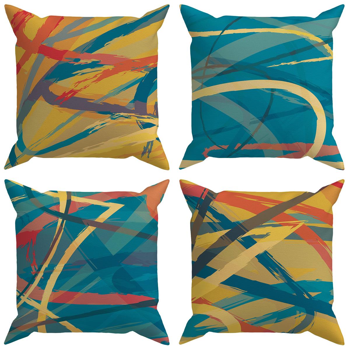 Evdek Abstract 4'lü Kırlent Kılıf Ds89