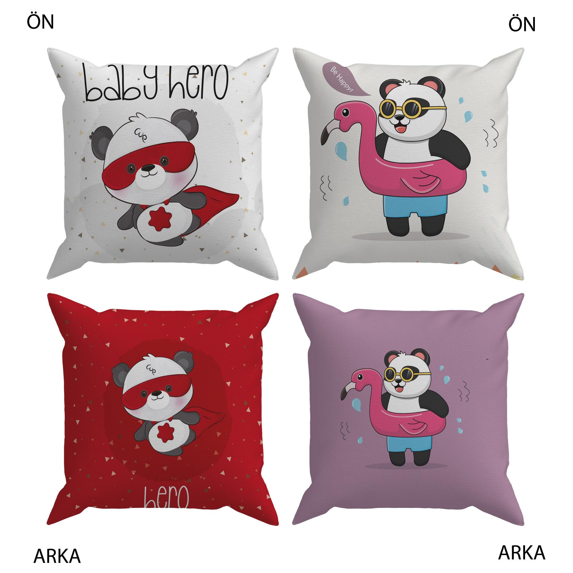 Evdek Bebek Çocuk Odası Yastıklı Kırlent Kılıf 2'li Ds11 30x30 Cm