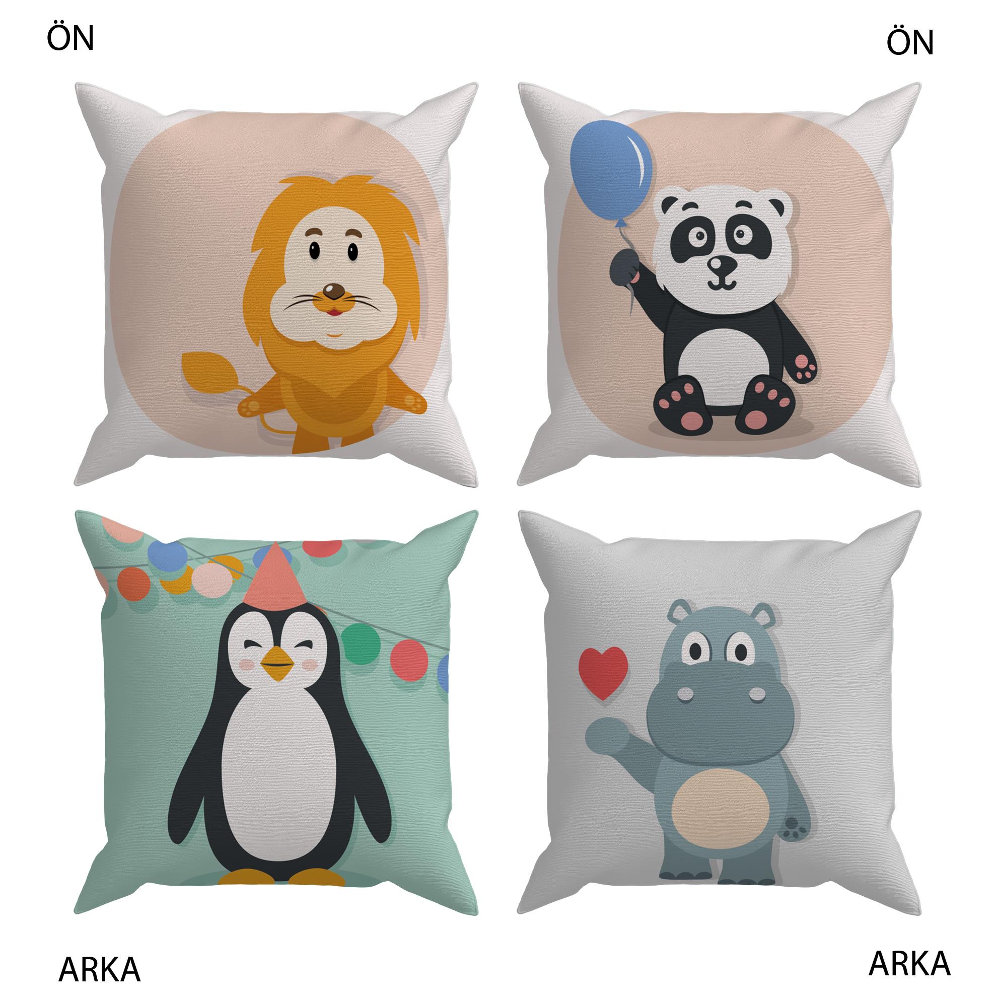 Evdek Bebek Çocuk Odası Yastıklı Kırlent Kılıf 2'li Ds64 30x30 Cm