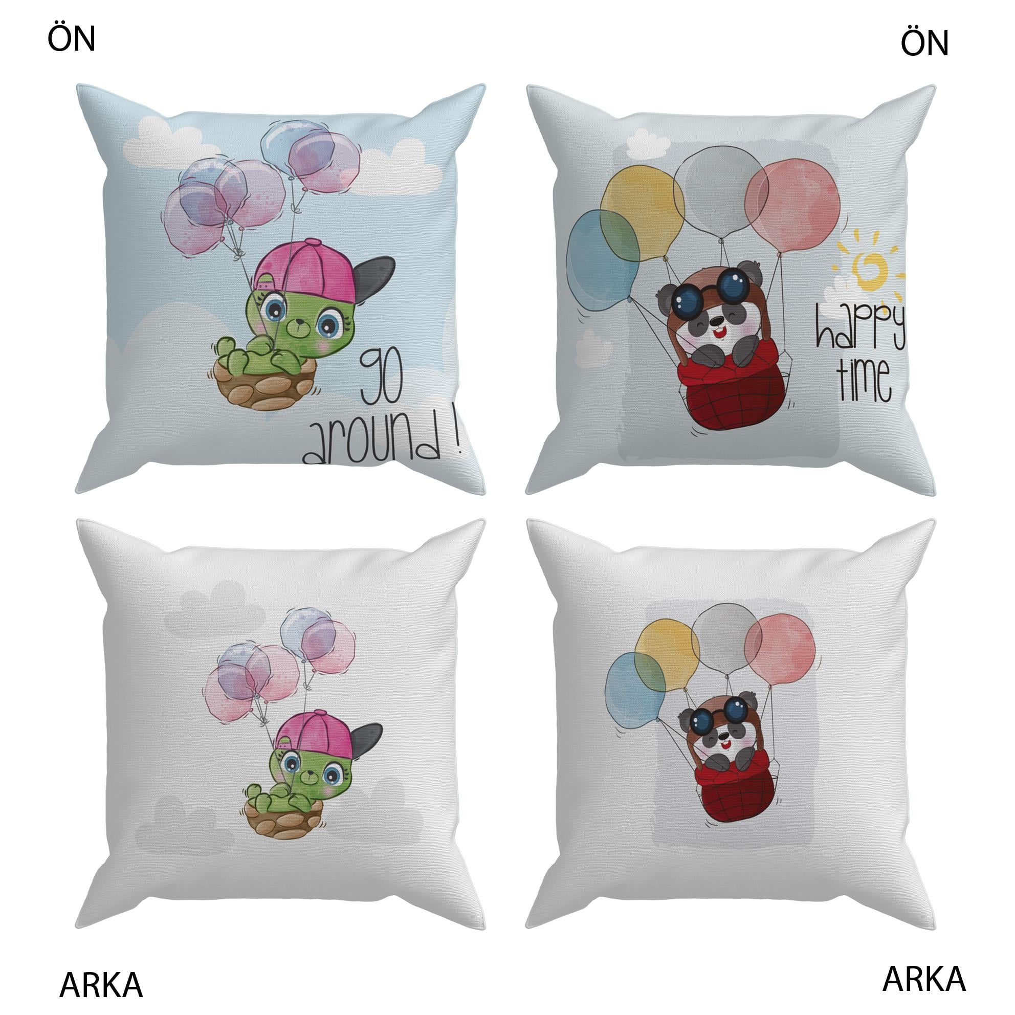 Evdek Bebek Çocuk Odası Yastıklı Kırlent Kılıf 2'li Ds29 30x30 Cm