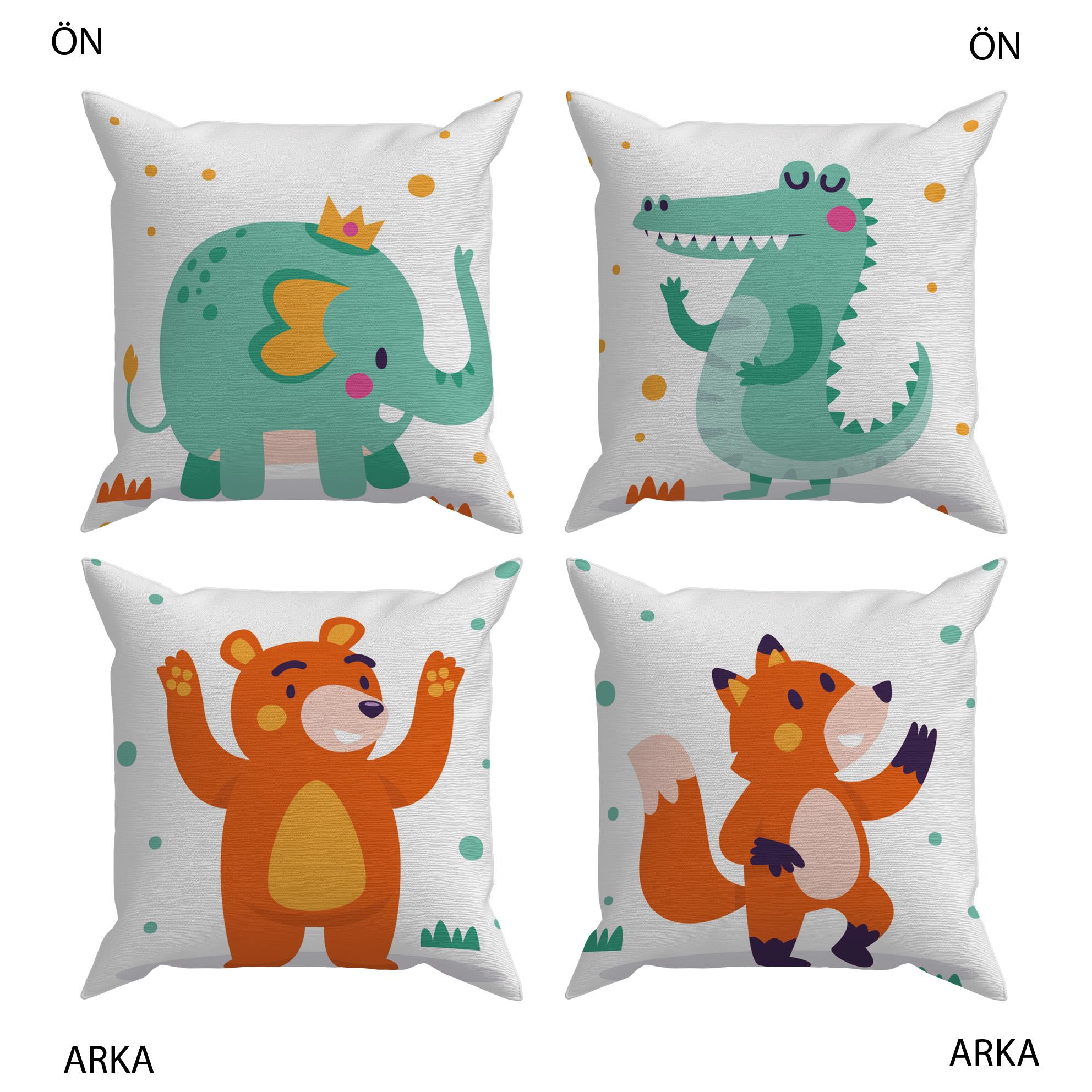 Evdek Bebek Çocuk Odası Yastıklı Kırlent Kılıf 2'li Ds50 30x30 Cm