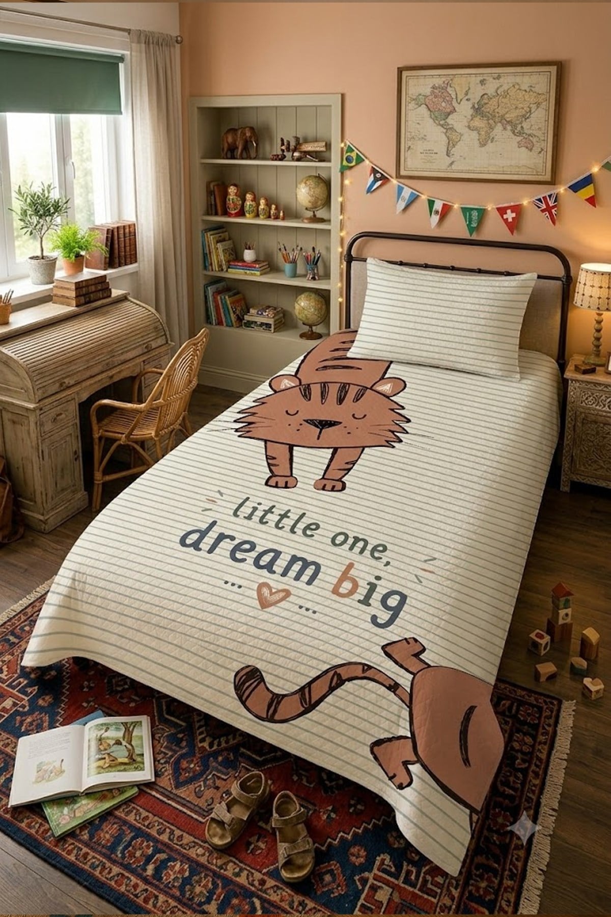 Evdek Bebek ve Çocuk Odası Dream Kitty – Kedi Tek Kişilik Pike Takımı 160X230 Cm 6ETD17 - 7063437