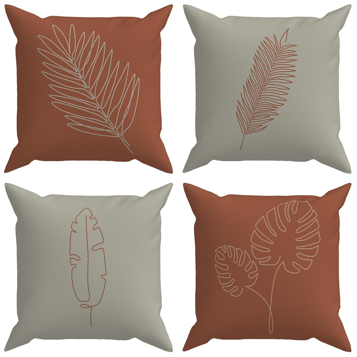 Evdek Botanical 4'lü Kırlent Kılıf Ds26 45x45 Cm