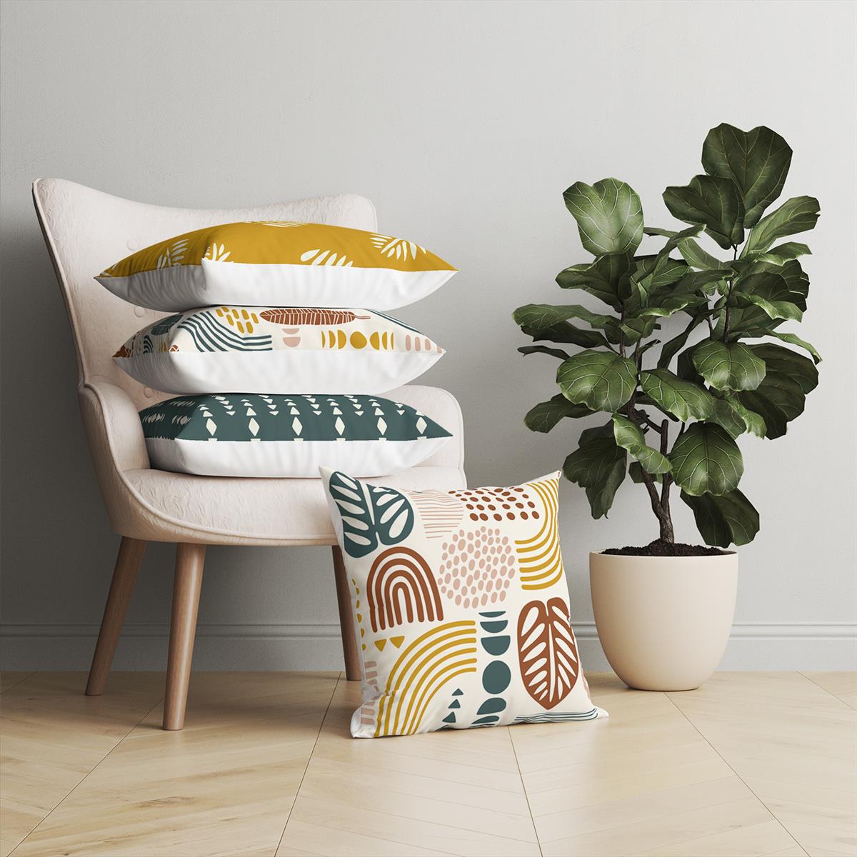 Evdek Botanical 4'lü Kırlent Kılıf Ds7 45x45 Cm