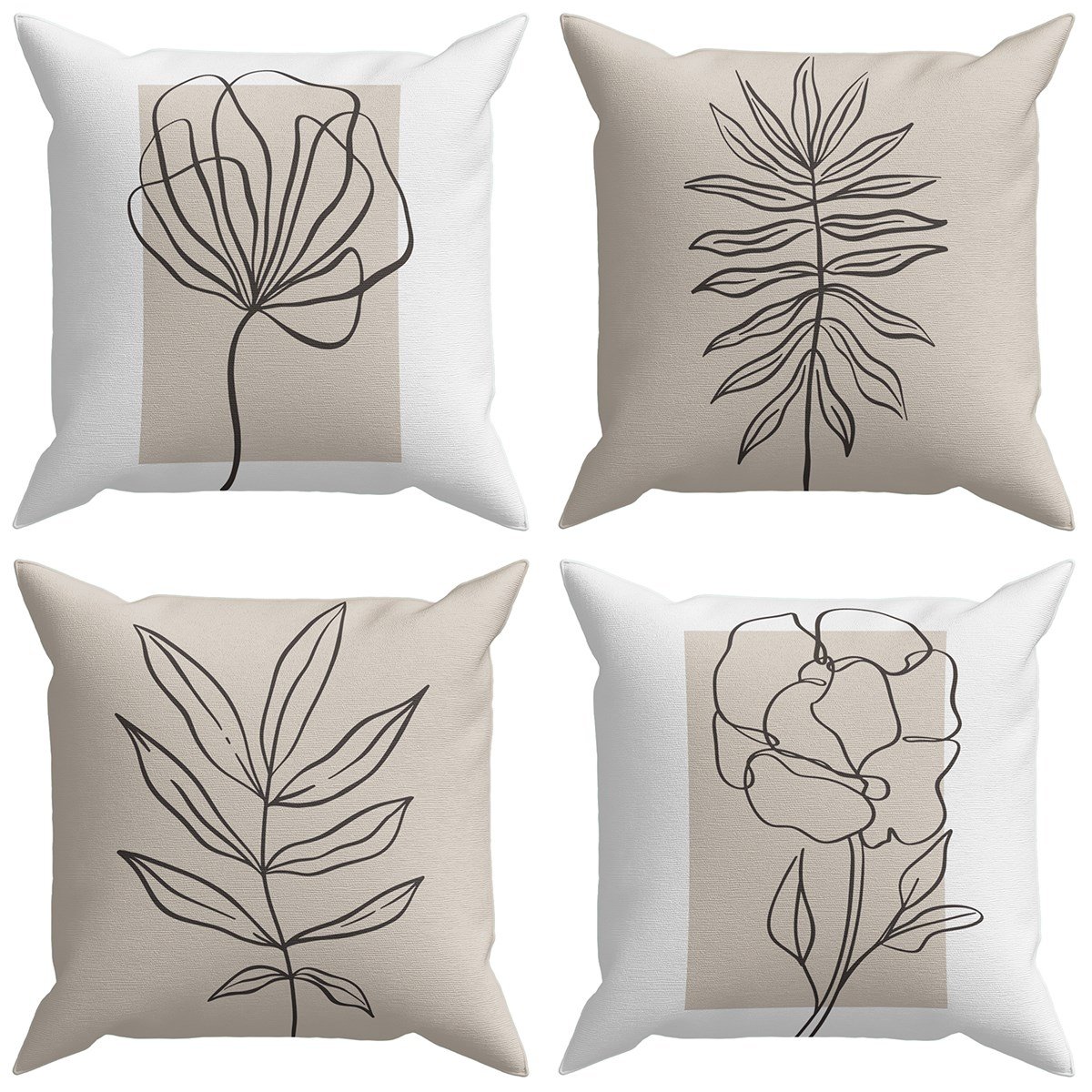 Evdek Botanical 4'lü Kırlent Kılıf Ds9 45x45 Cm