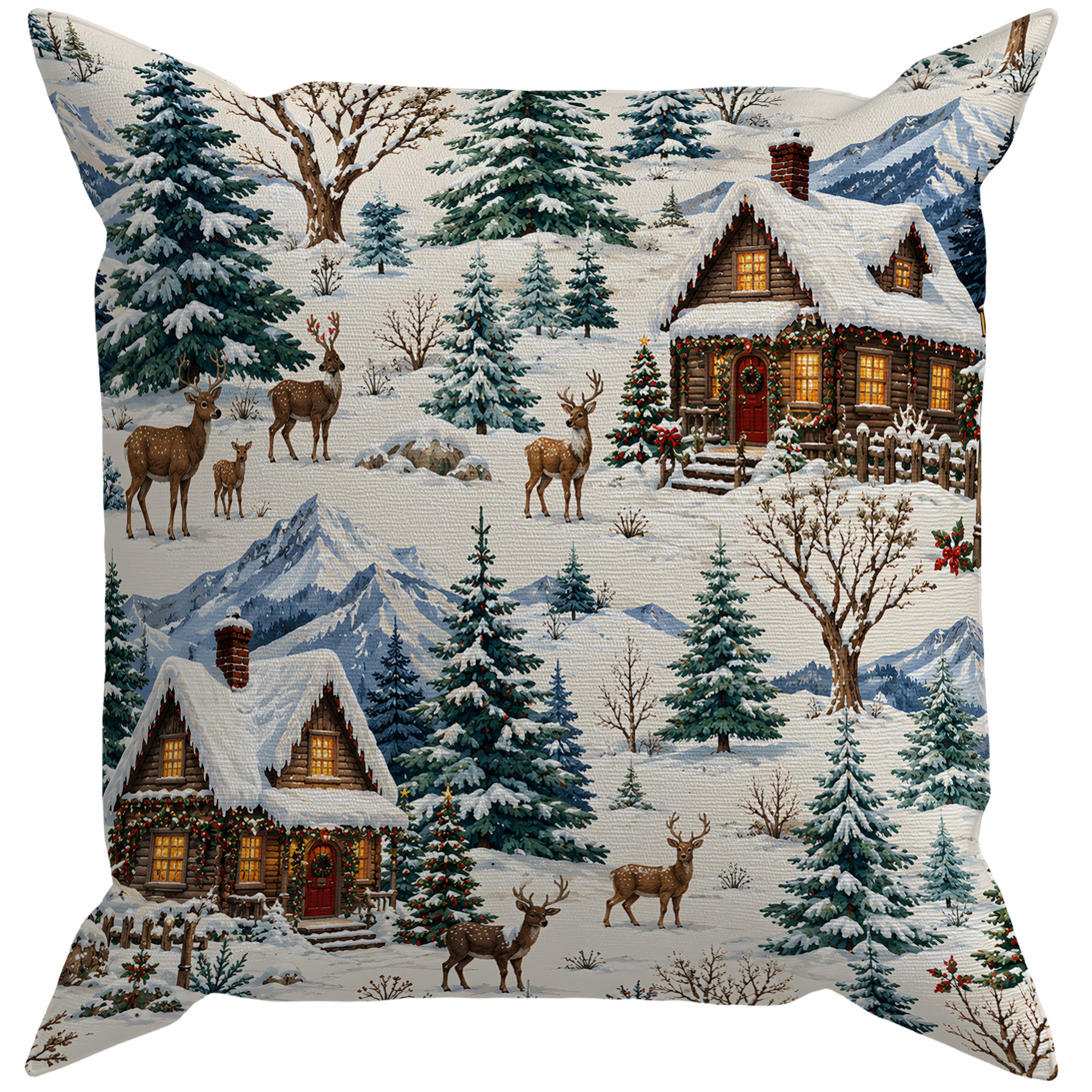 Evdek Christmas Çift Tarafı Baskılı Kırlent Kılıfı 6ECHD3 - 7065400