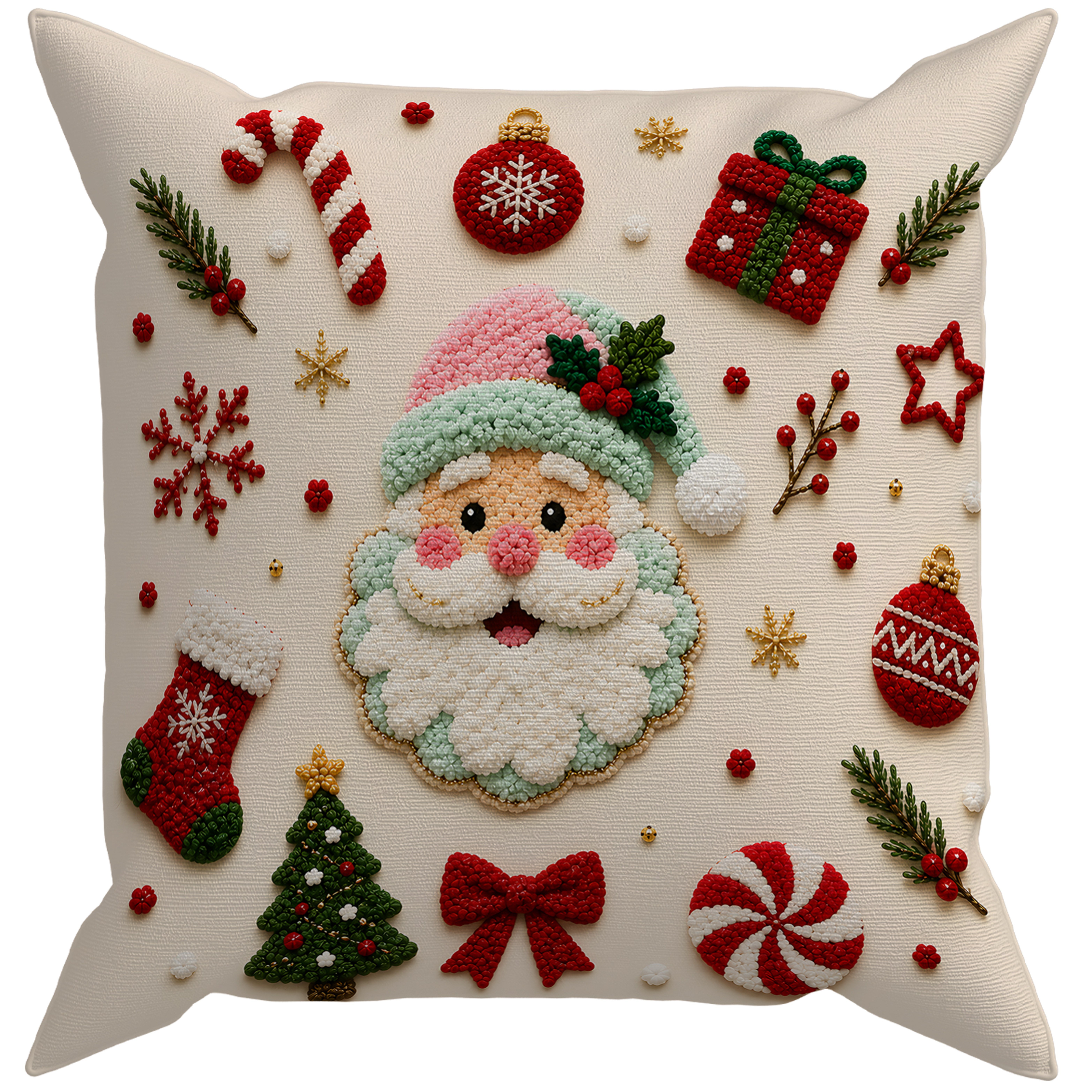 Evdek Christmas Çift Tarafı Baskılı Kırlent Kılıfı 6ECHD8 - 7065455
