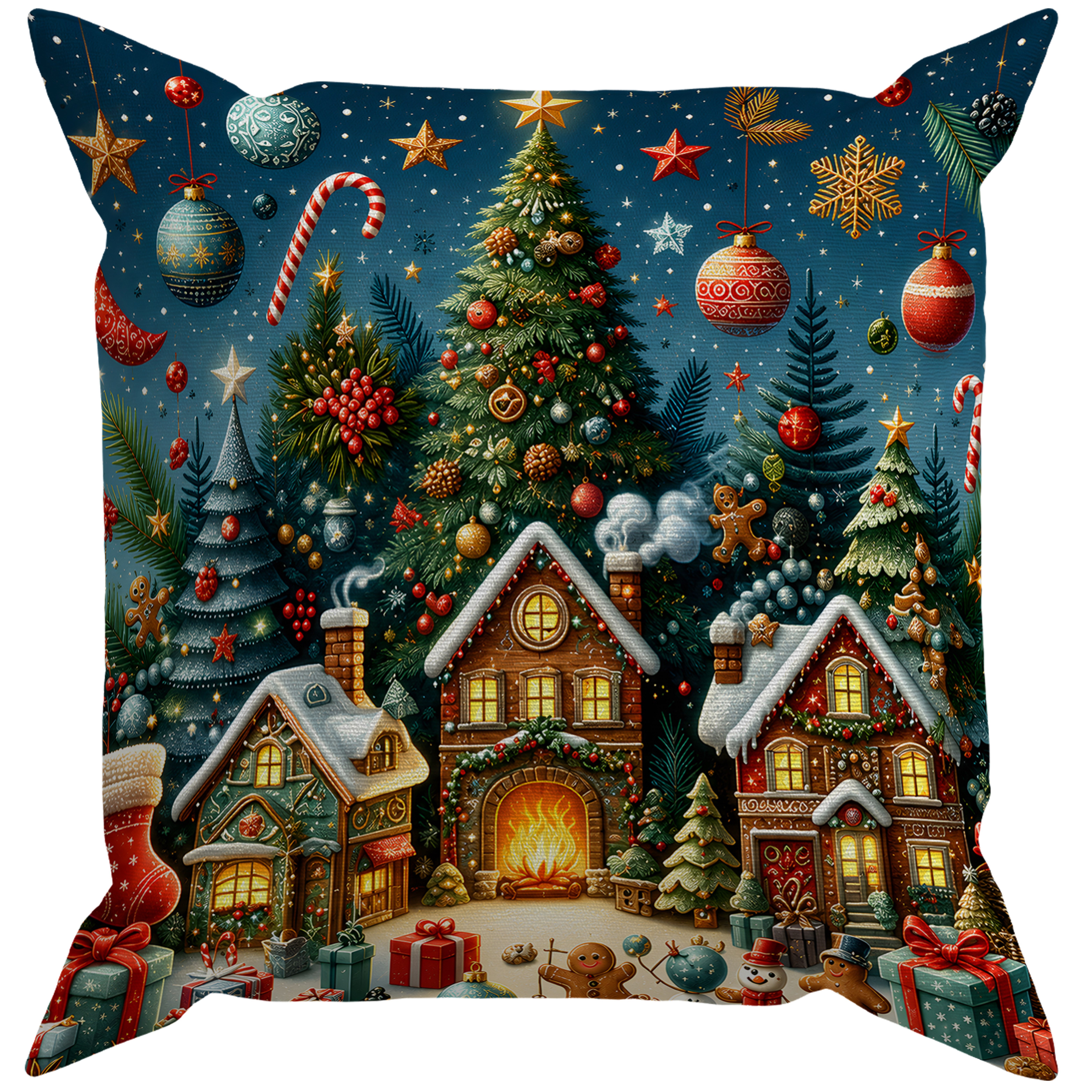 Evdek Christmas Çift Tarafı Baskılı Kırlent Kılıfı 6ECHD9 - 7065462